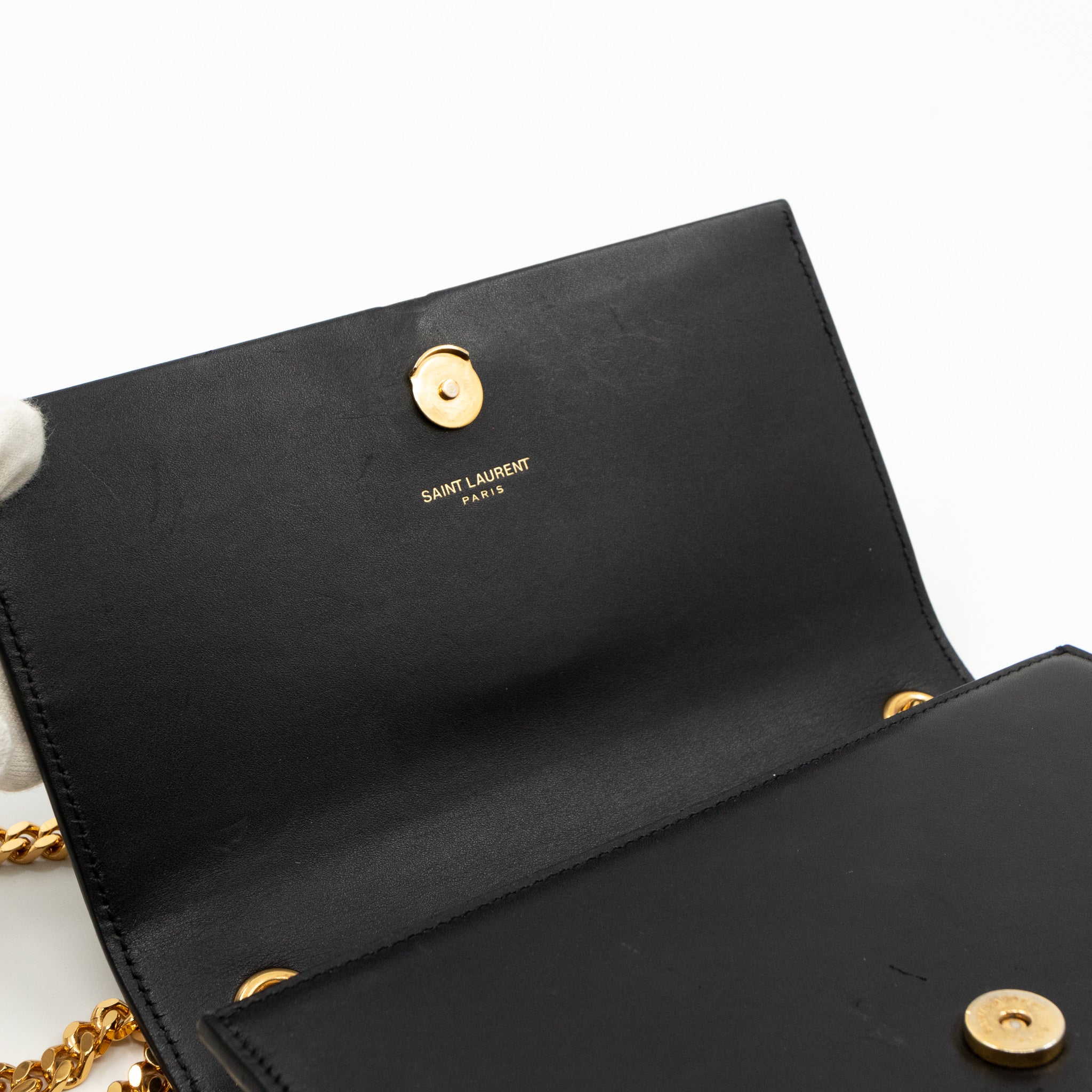 Small Kate Tassel Chain Bag Black Leather