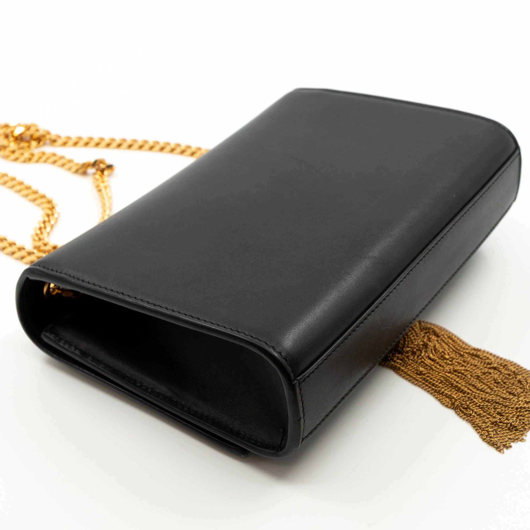 Small Kate Tassel Chain Bag Black Leather