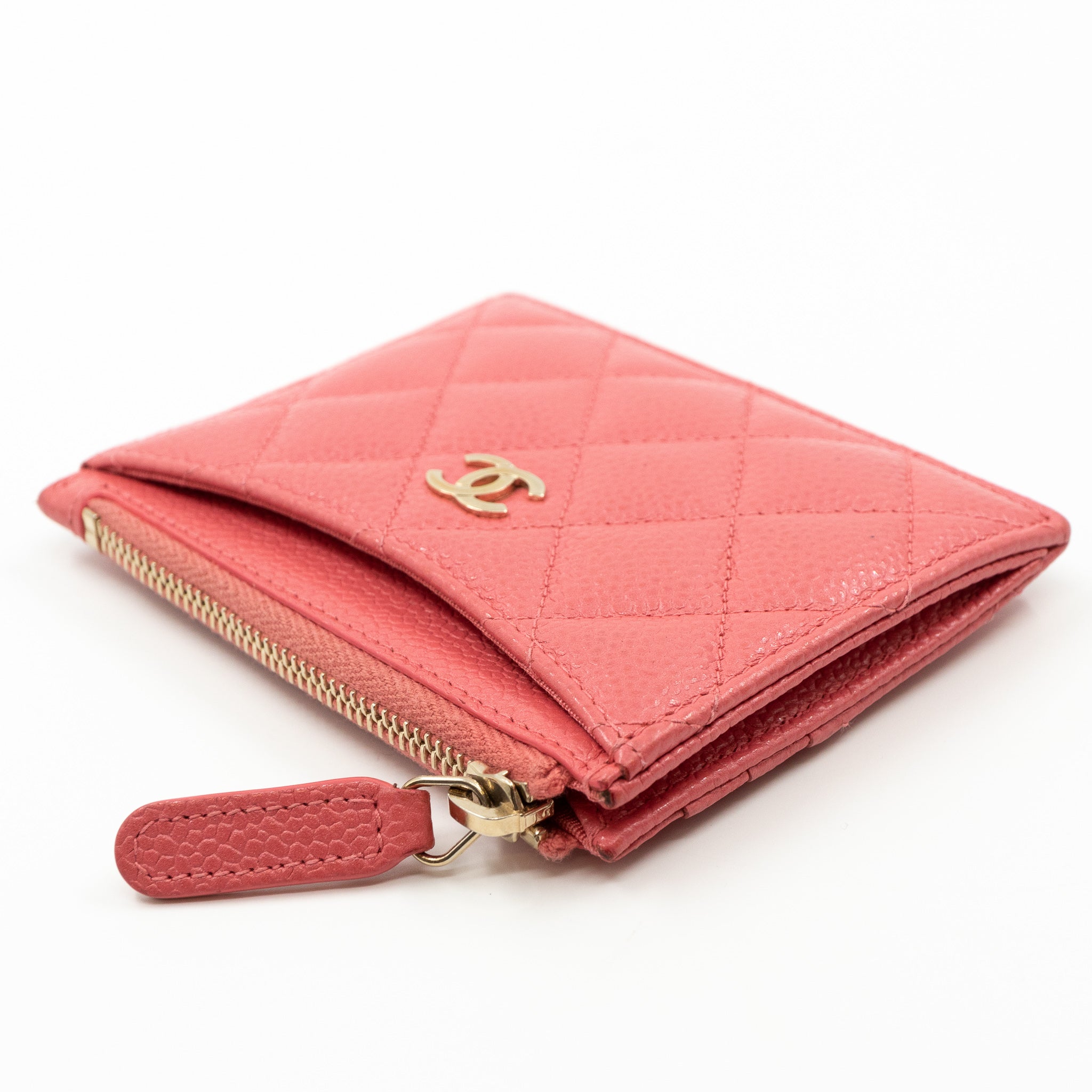 Zipped Card Holder Pink Caviar