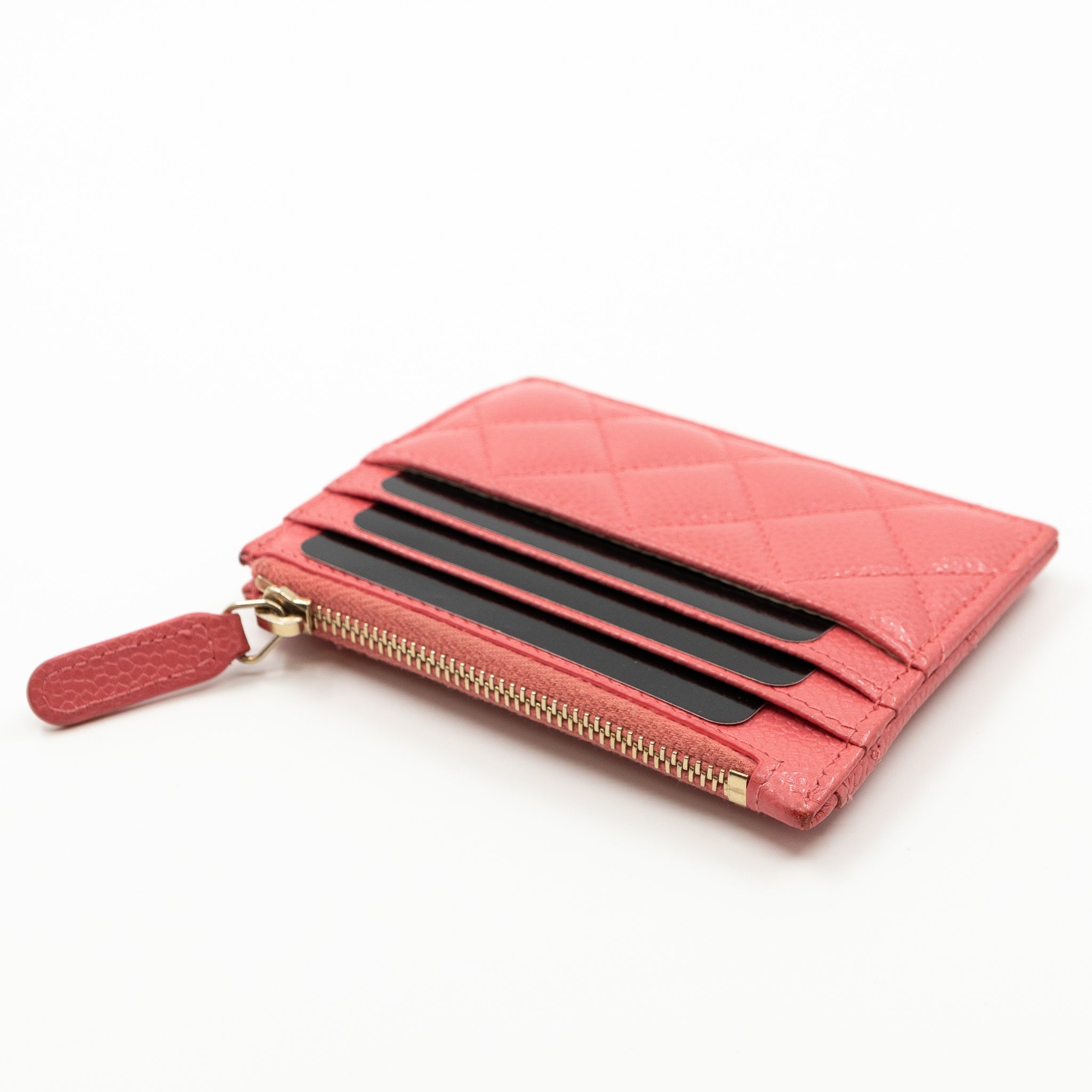 Zipped Card Holder Pink Caviar