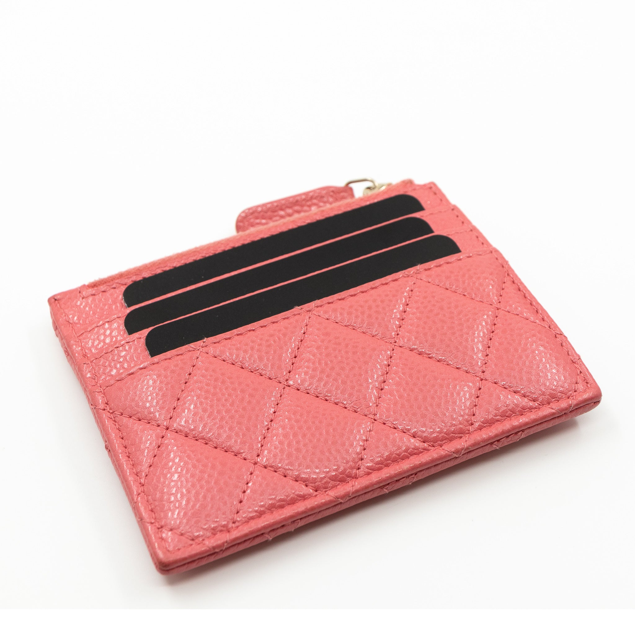 Zipped Card Holder Pink Caviar