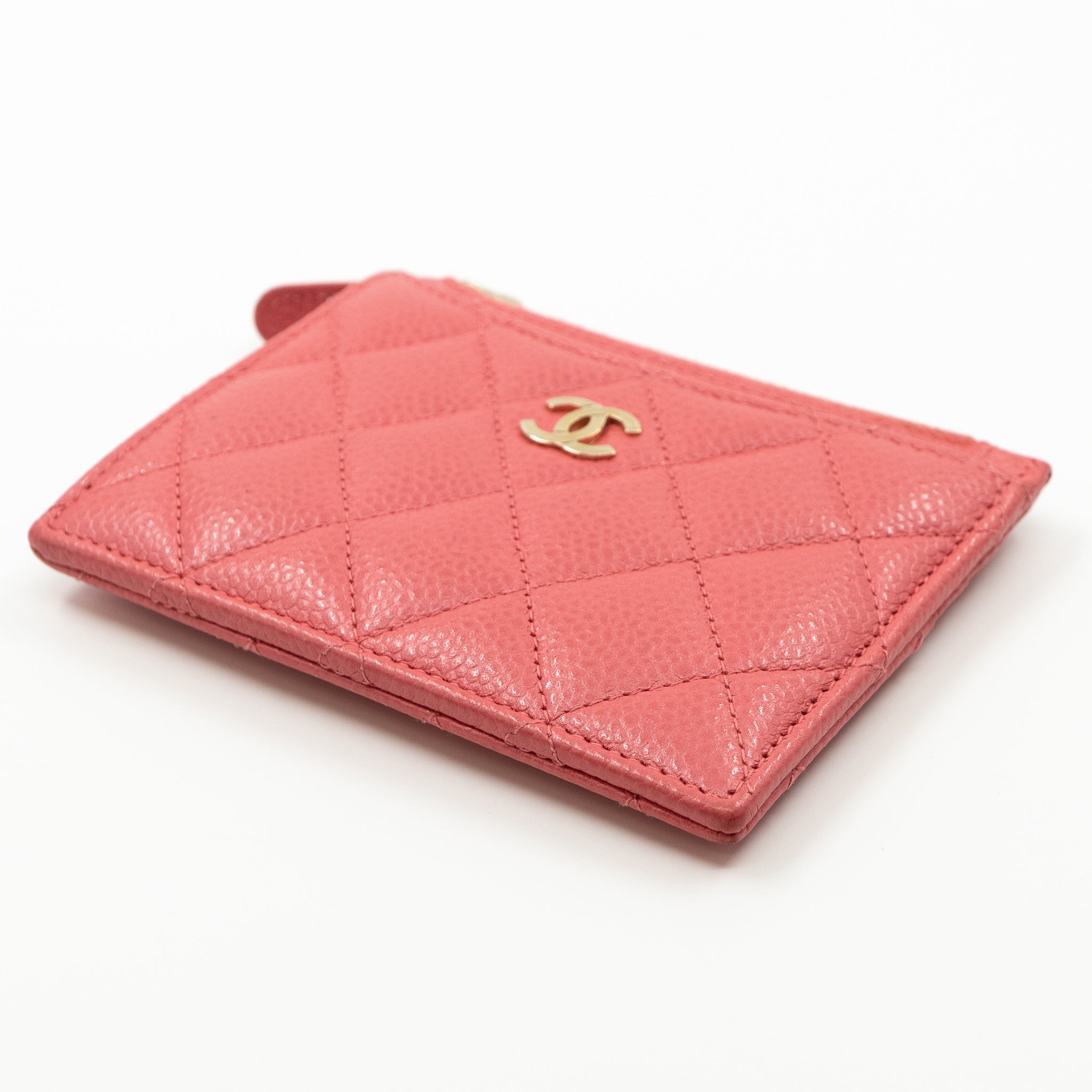 Zipped Card Holder Pink Caviar