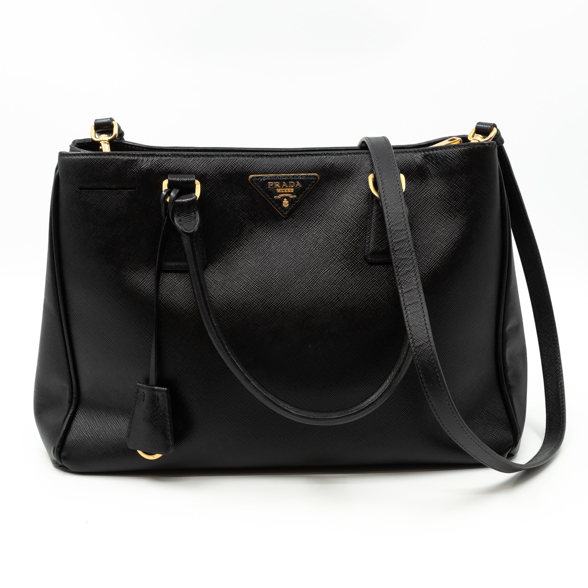 Medium Prada Galleria Saffiano Leather Bag 1BA863, Black, One Size