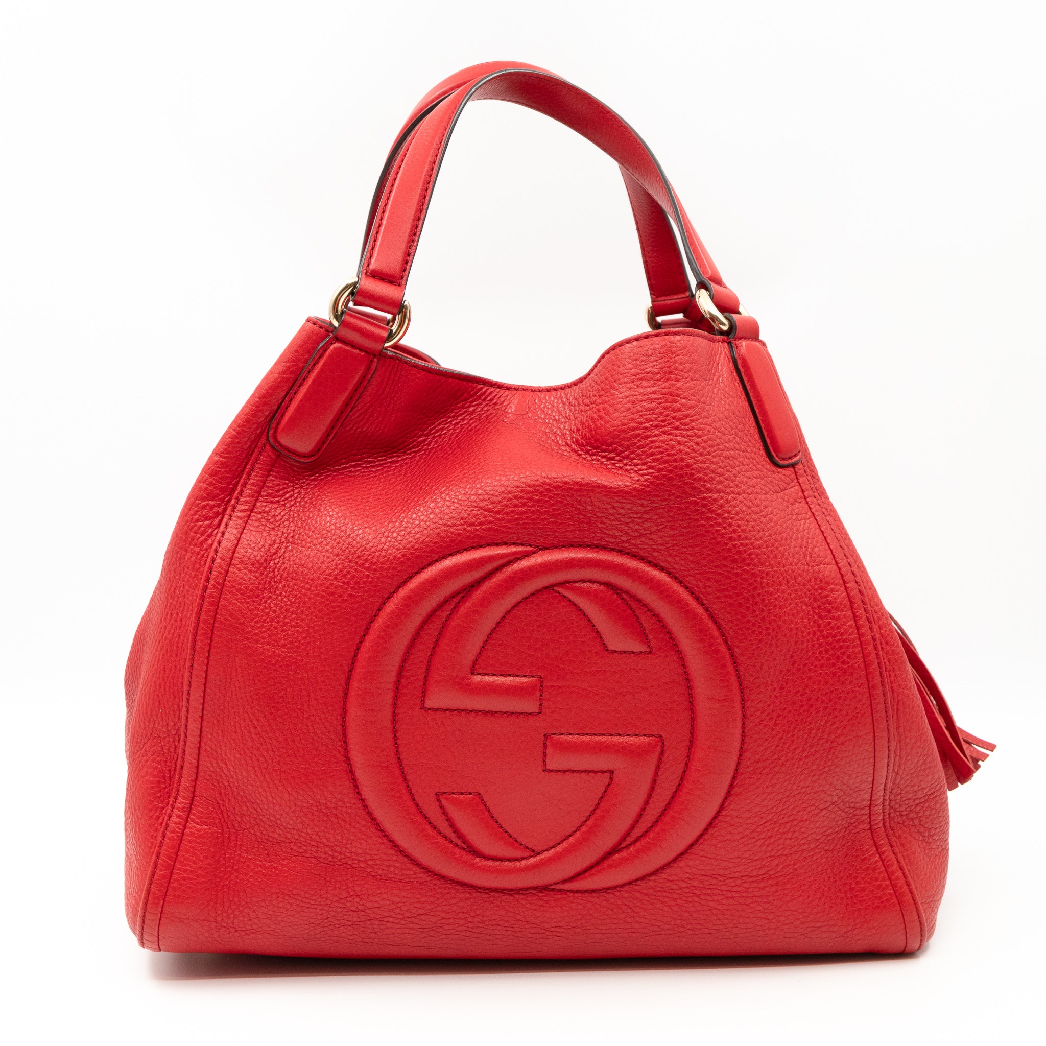 Soho Shoulder Tote Red Leather