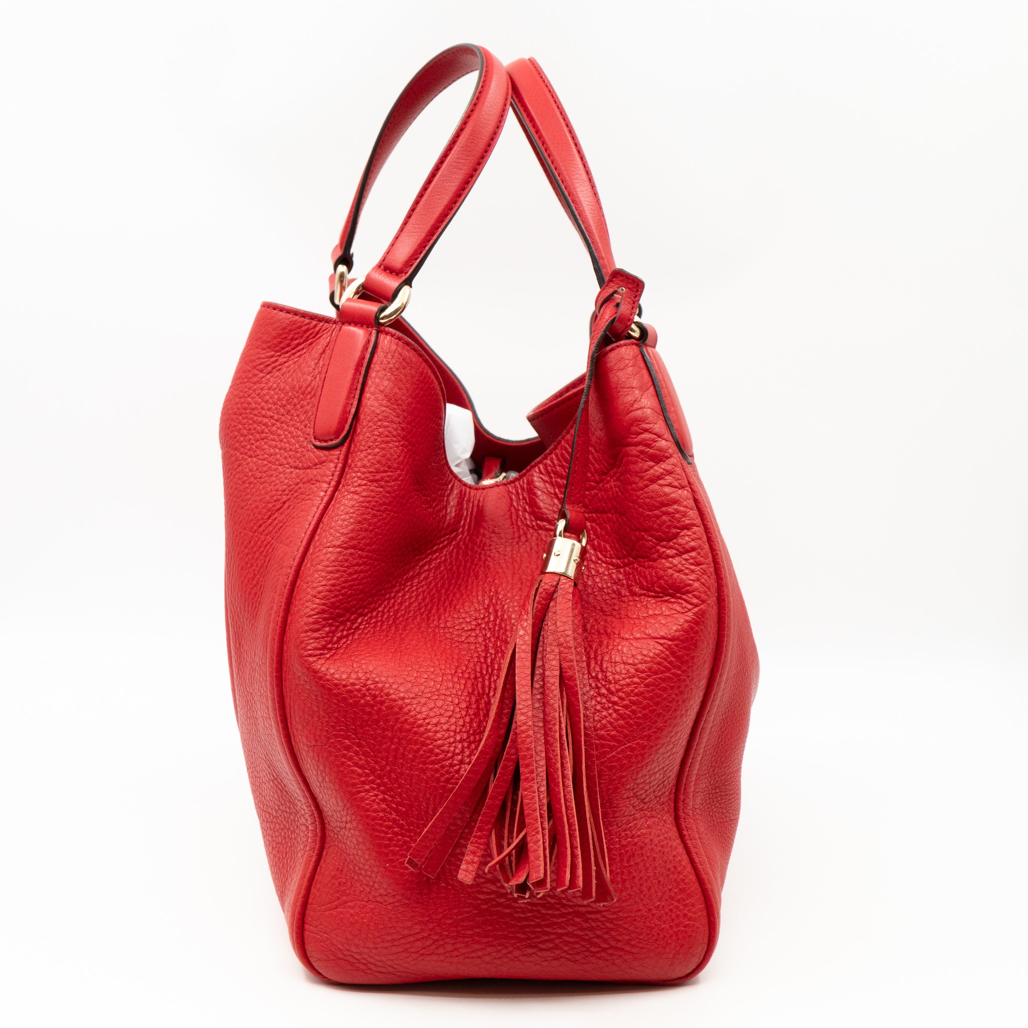 Soho Shoulder Tote Red Leather