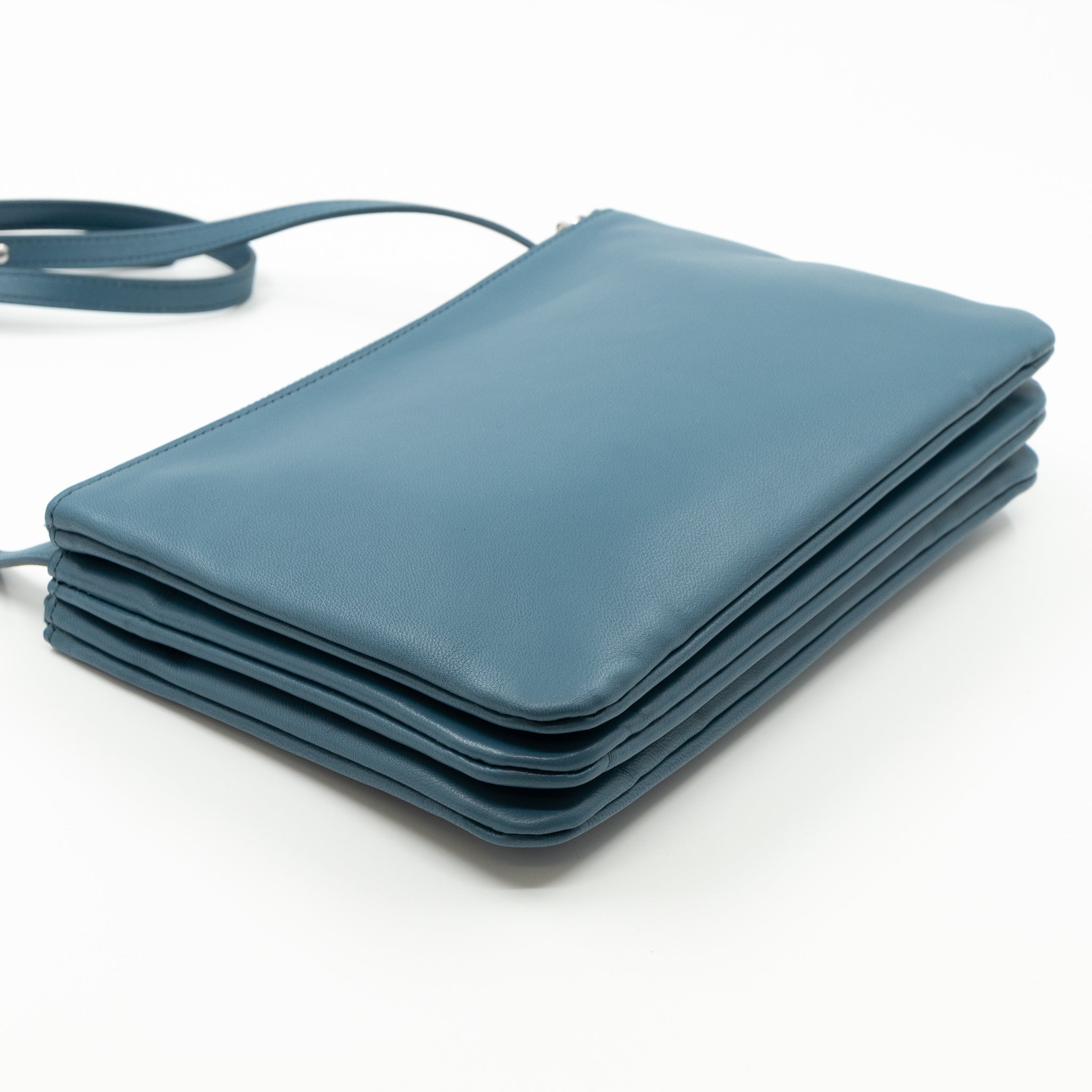 Trio Bag Slate Blue Leather