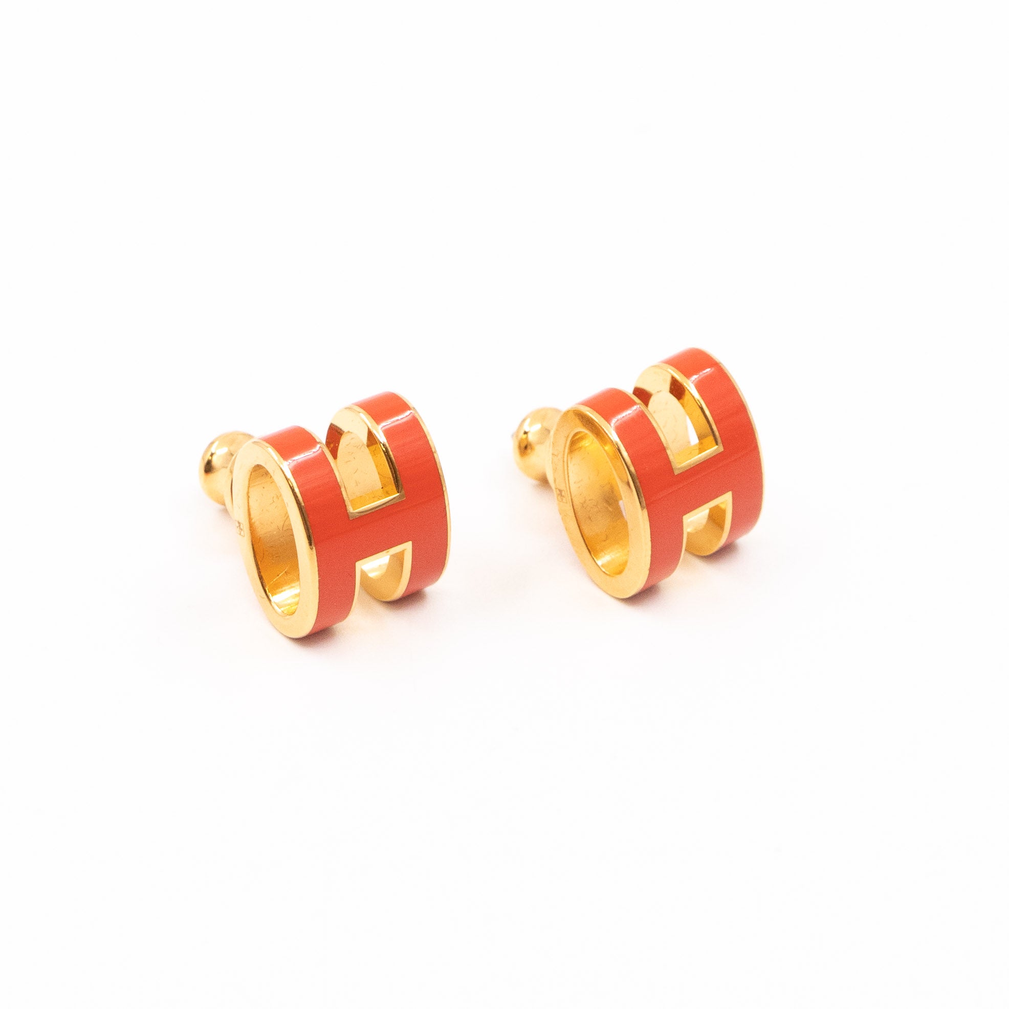 Pop H Earrings Orange & Gold
