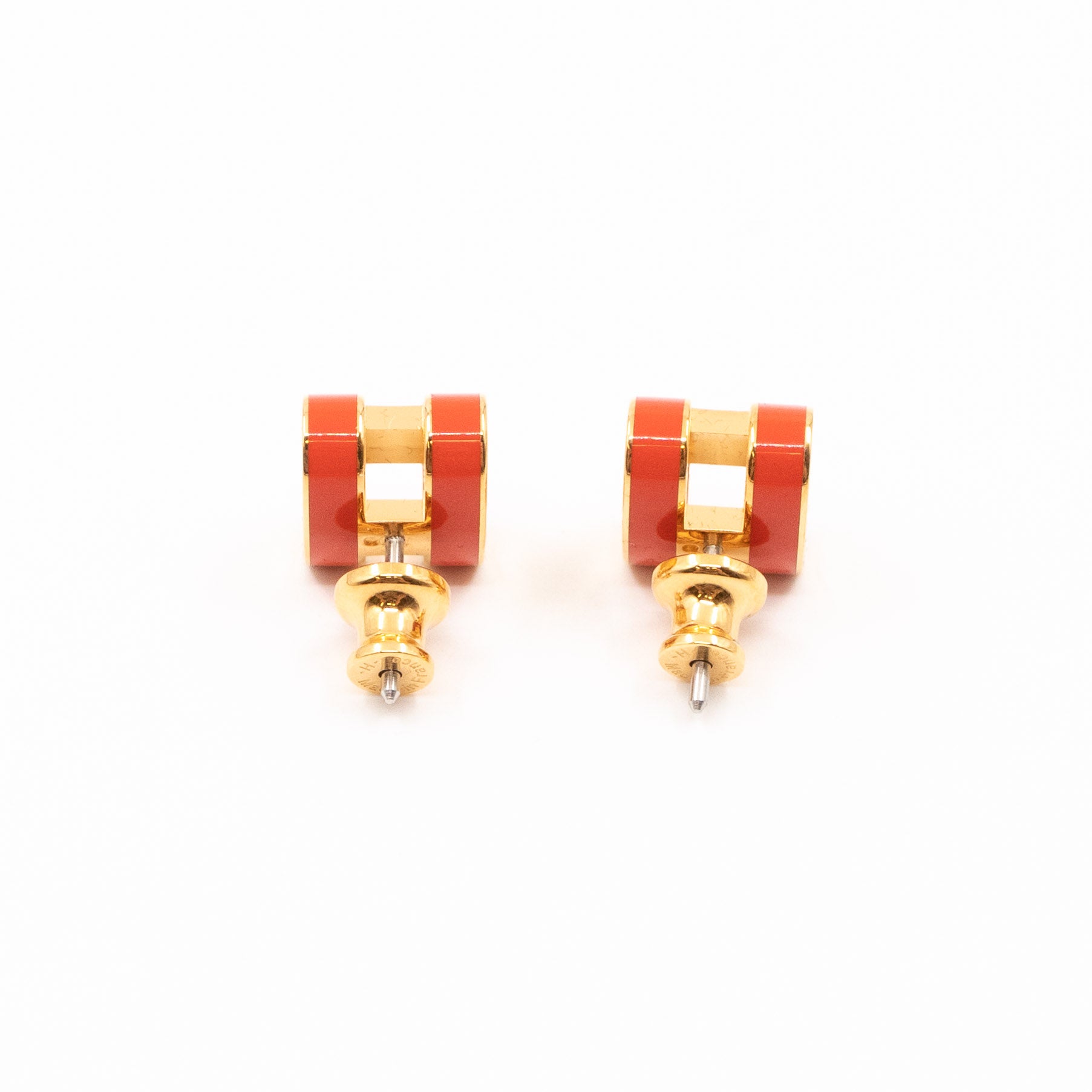Pop H Earrings Orange & Gold