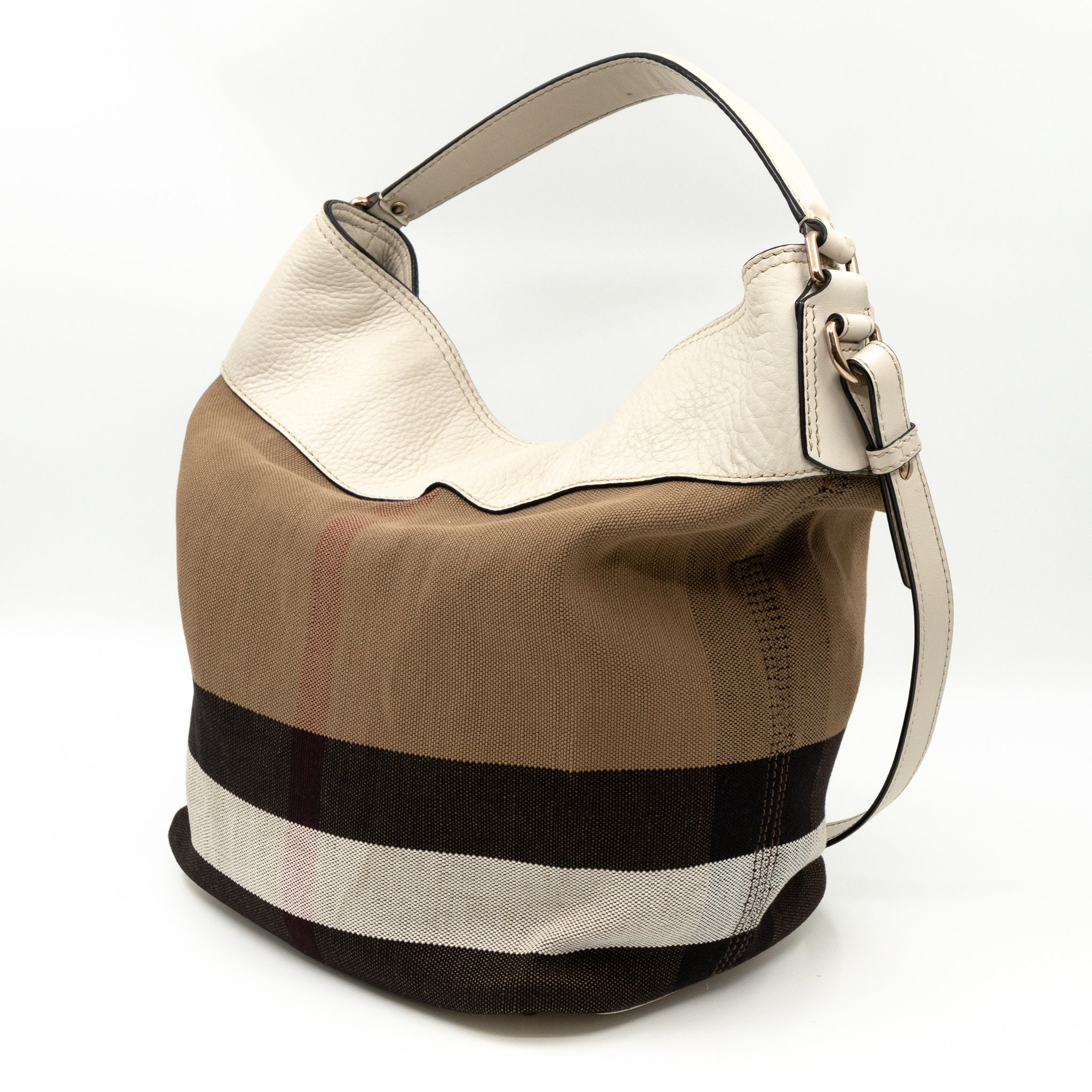 Ashby Medium Bucket Bag Check White