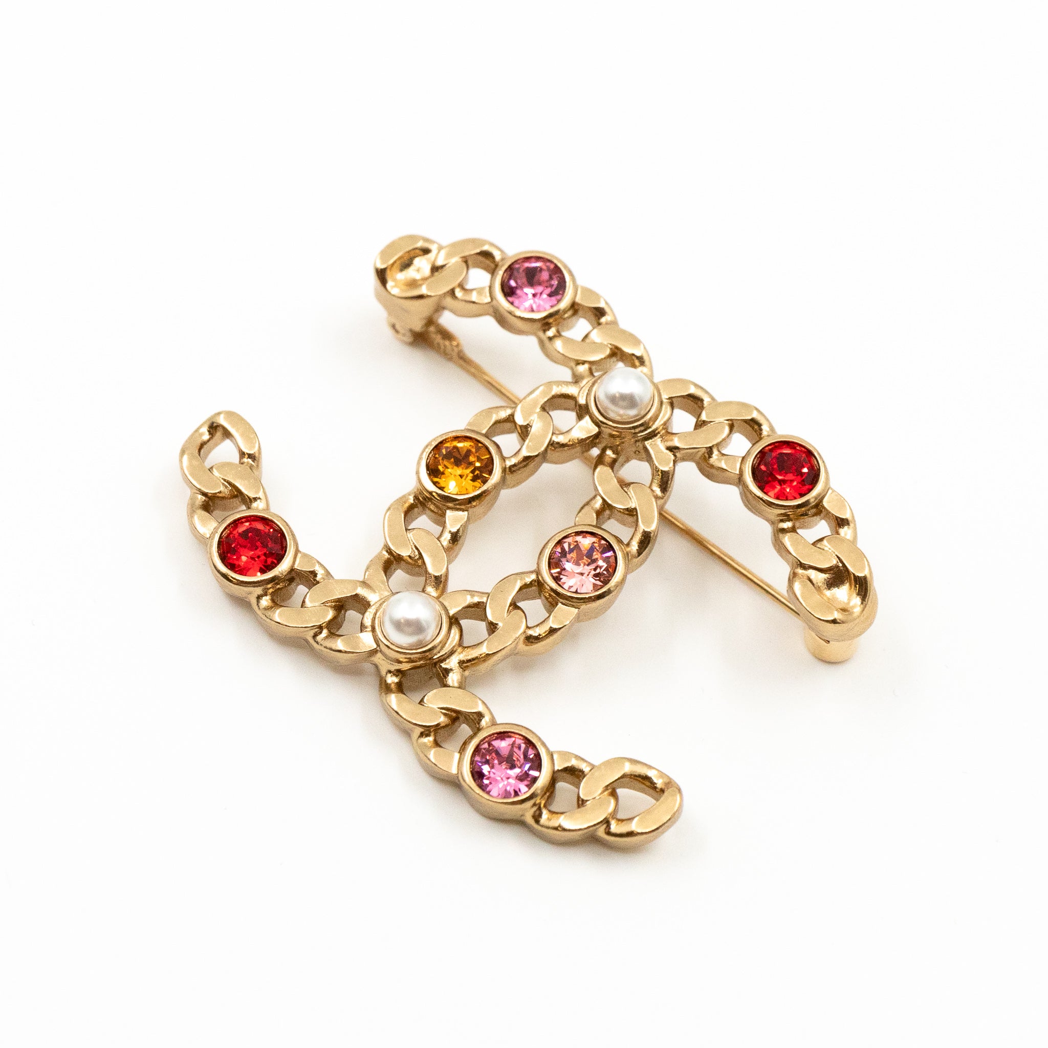 CC Chain Link Colorful Brooch