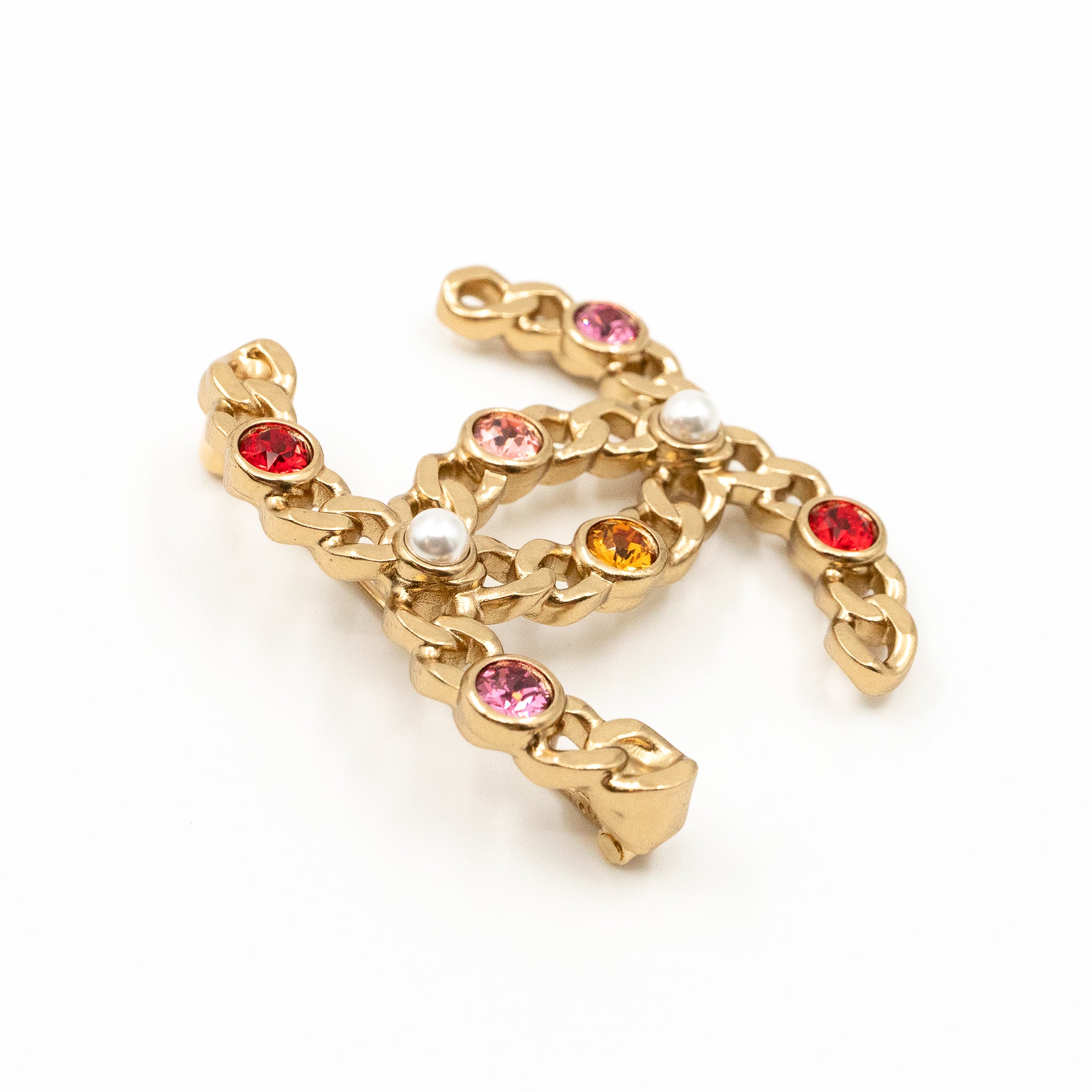 CC Chain Link Colorful Brooch