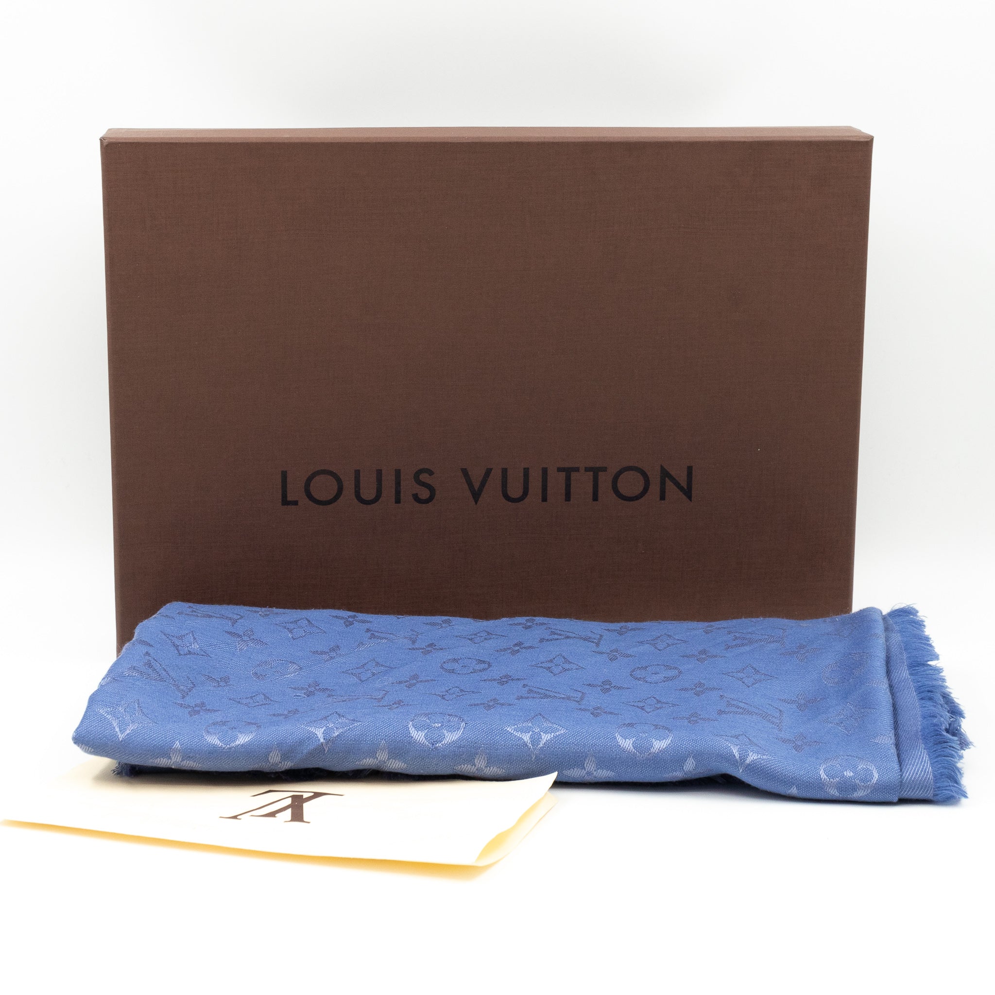 Monogram Shawl Bleuet Blue