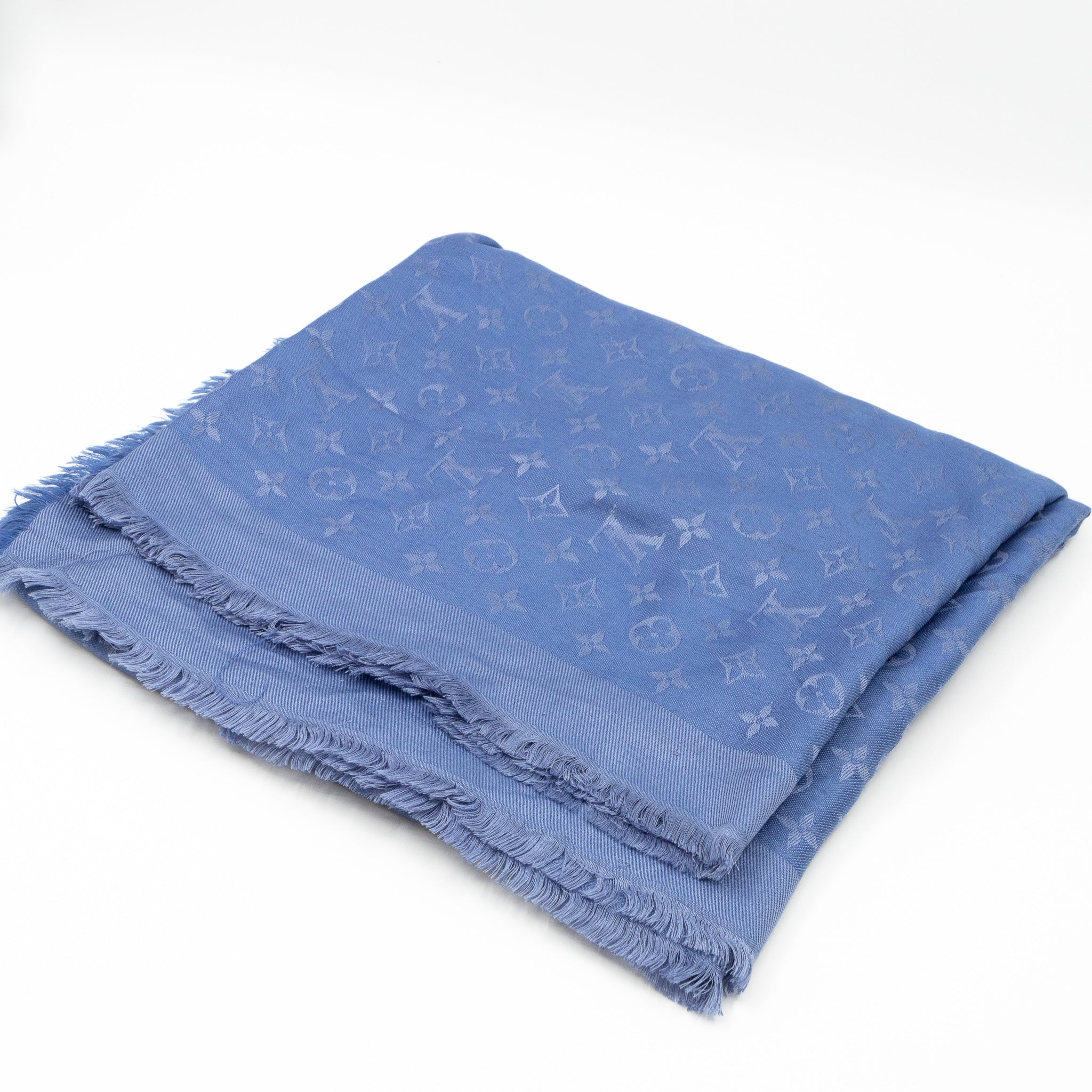 Monogram Shawl Bleuet Blue