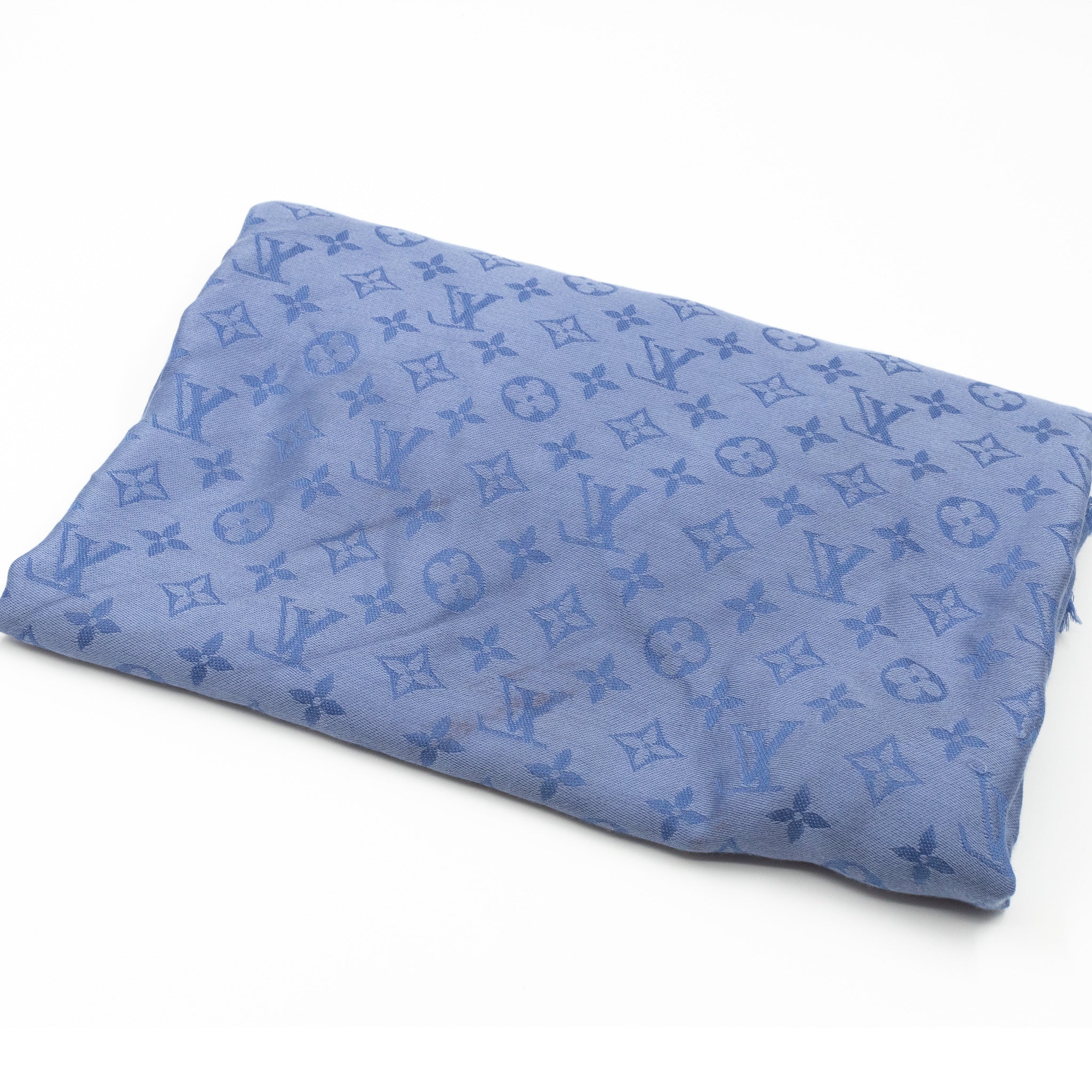 Monogram Shawl Bleuet Blue