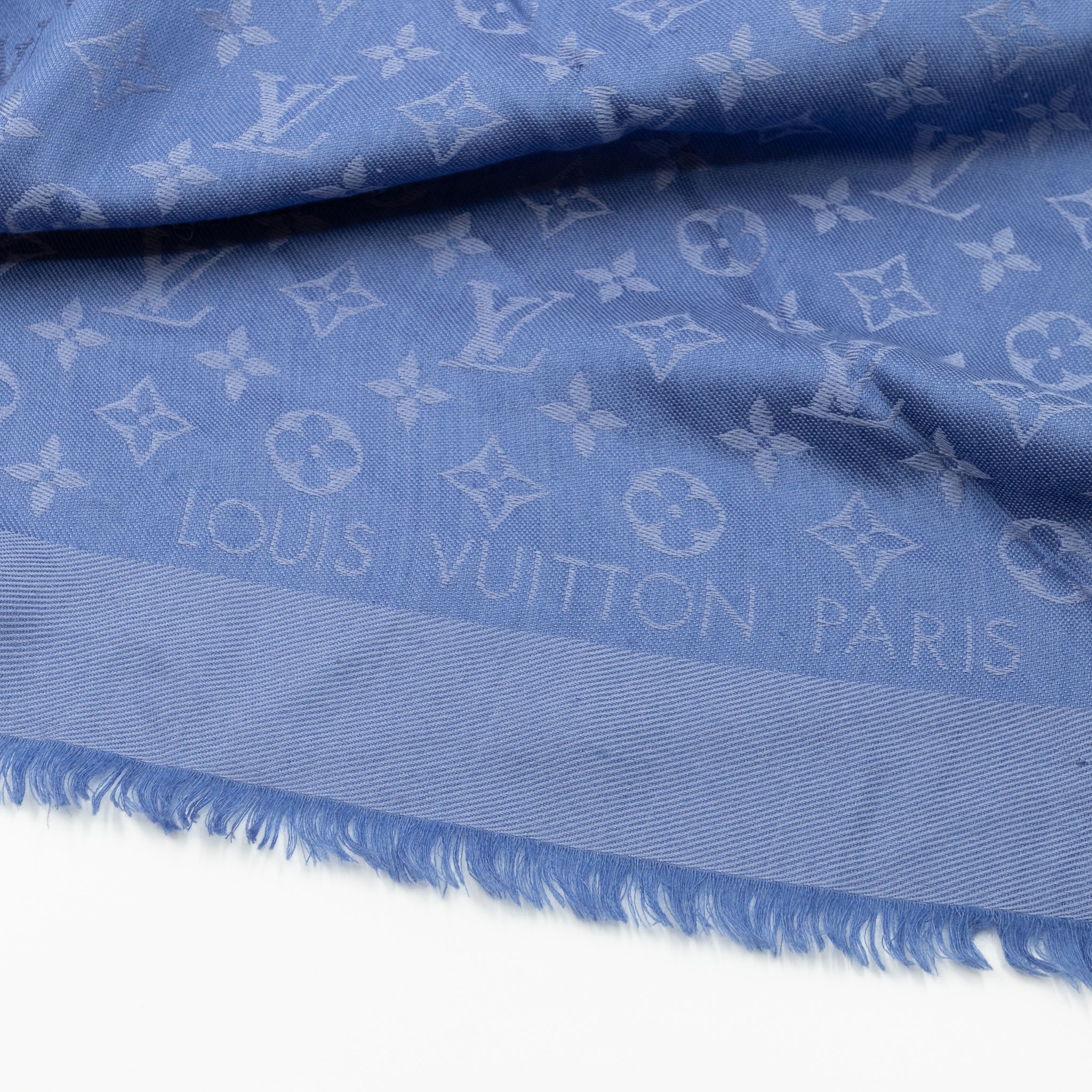 Monogram Shawl Bleuet Blue