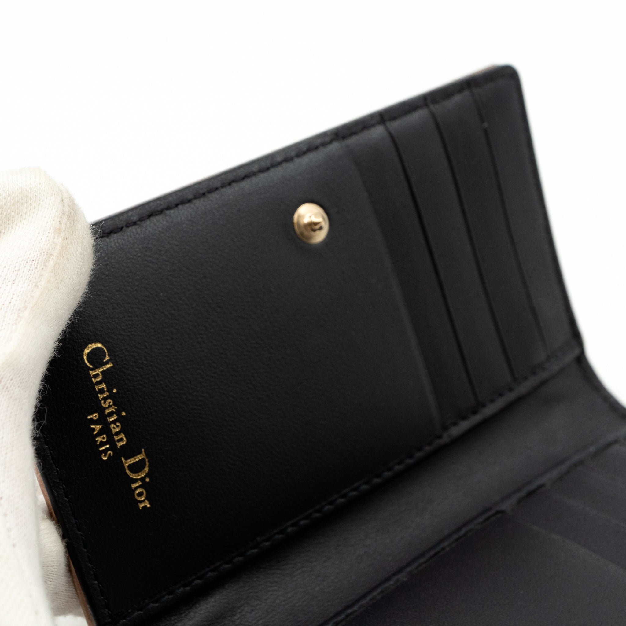 Diorama Compact Wallet Rose Gold Leather
