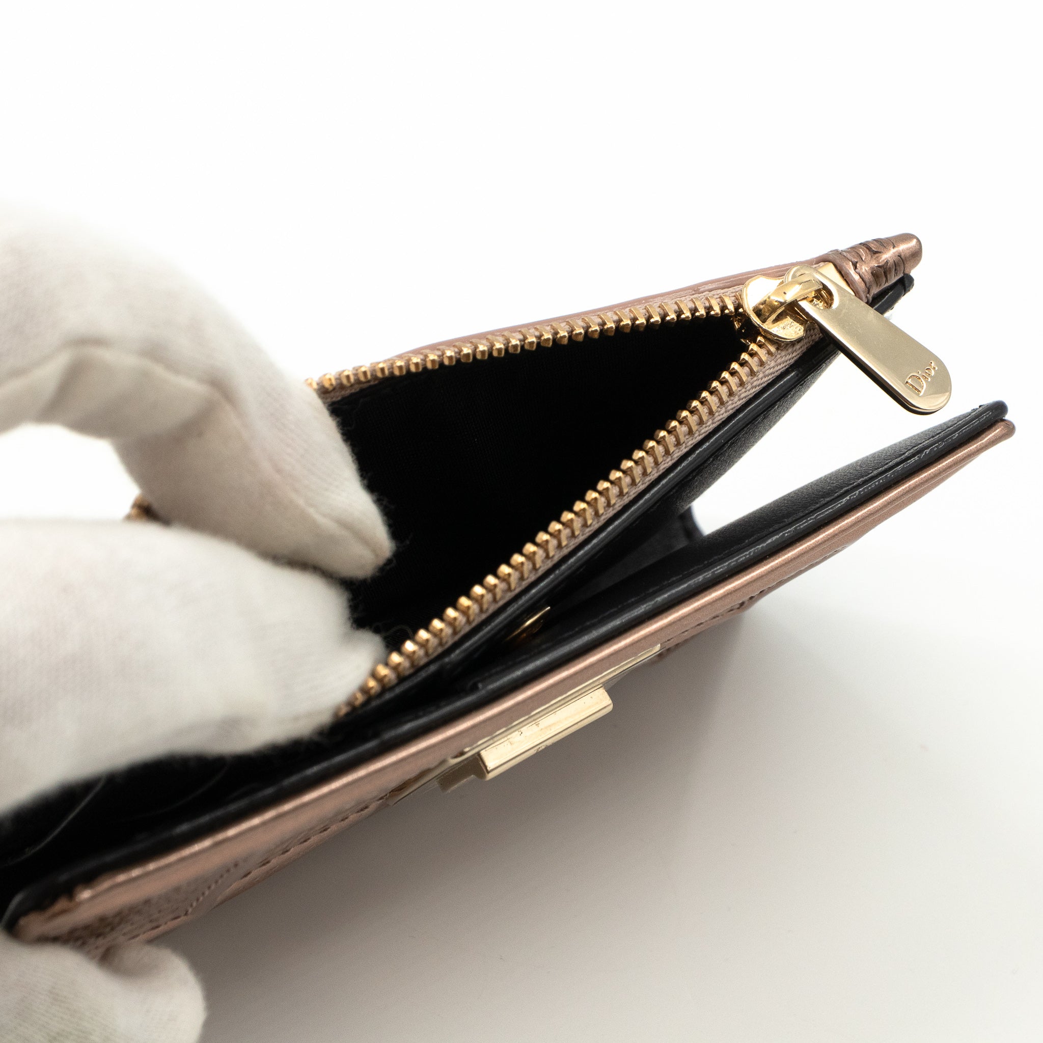 Diorama Compact Wallet Rose Gold Leather