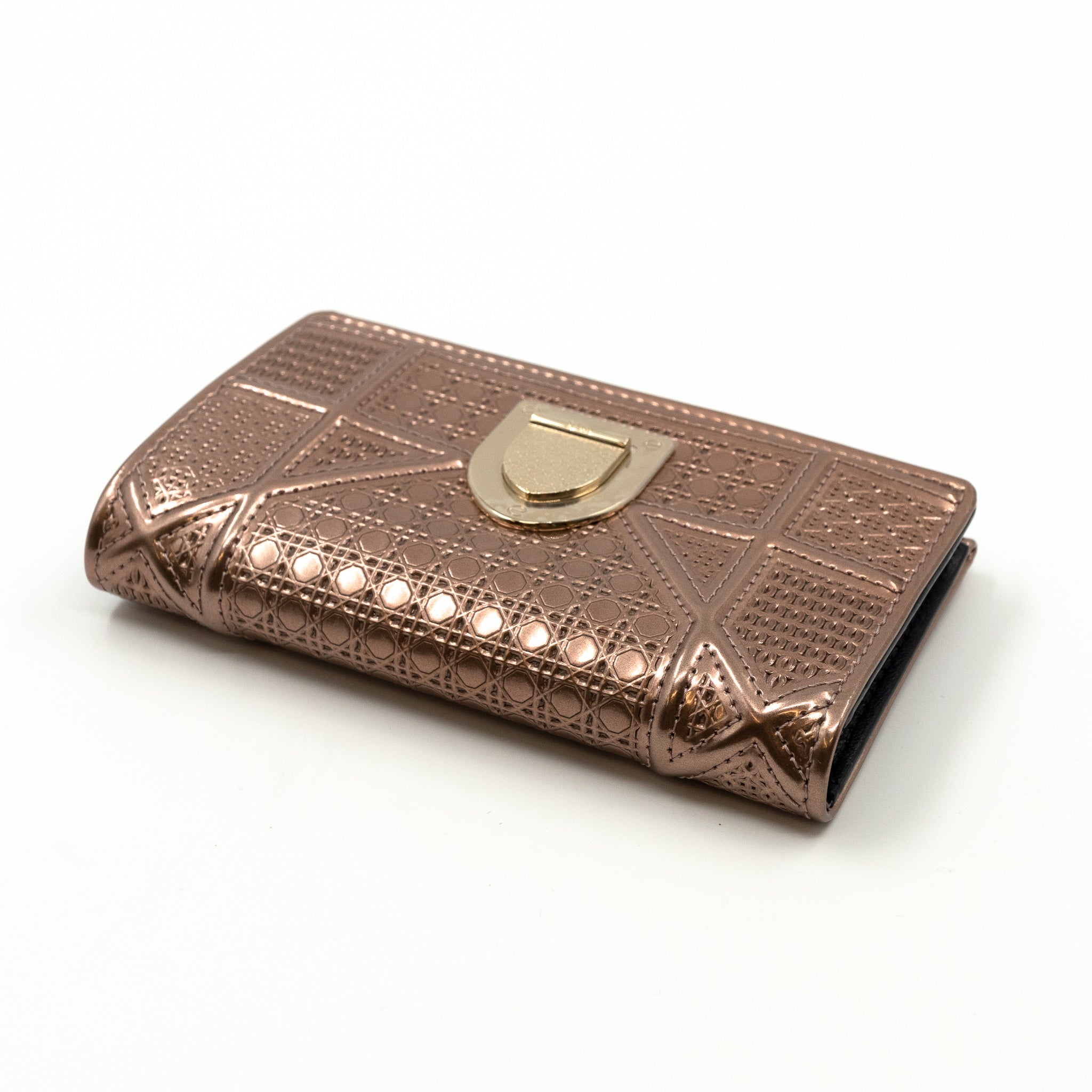 Diorama Compact Wallet Rose Gold Leather