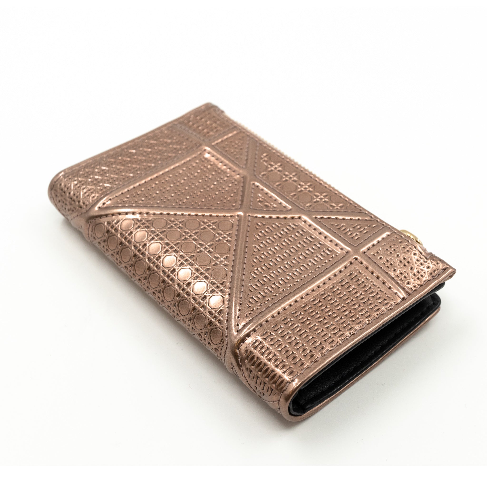 Diorama Compact Wallet Rose Gold Leather