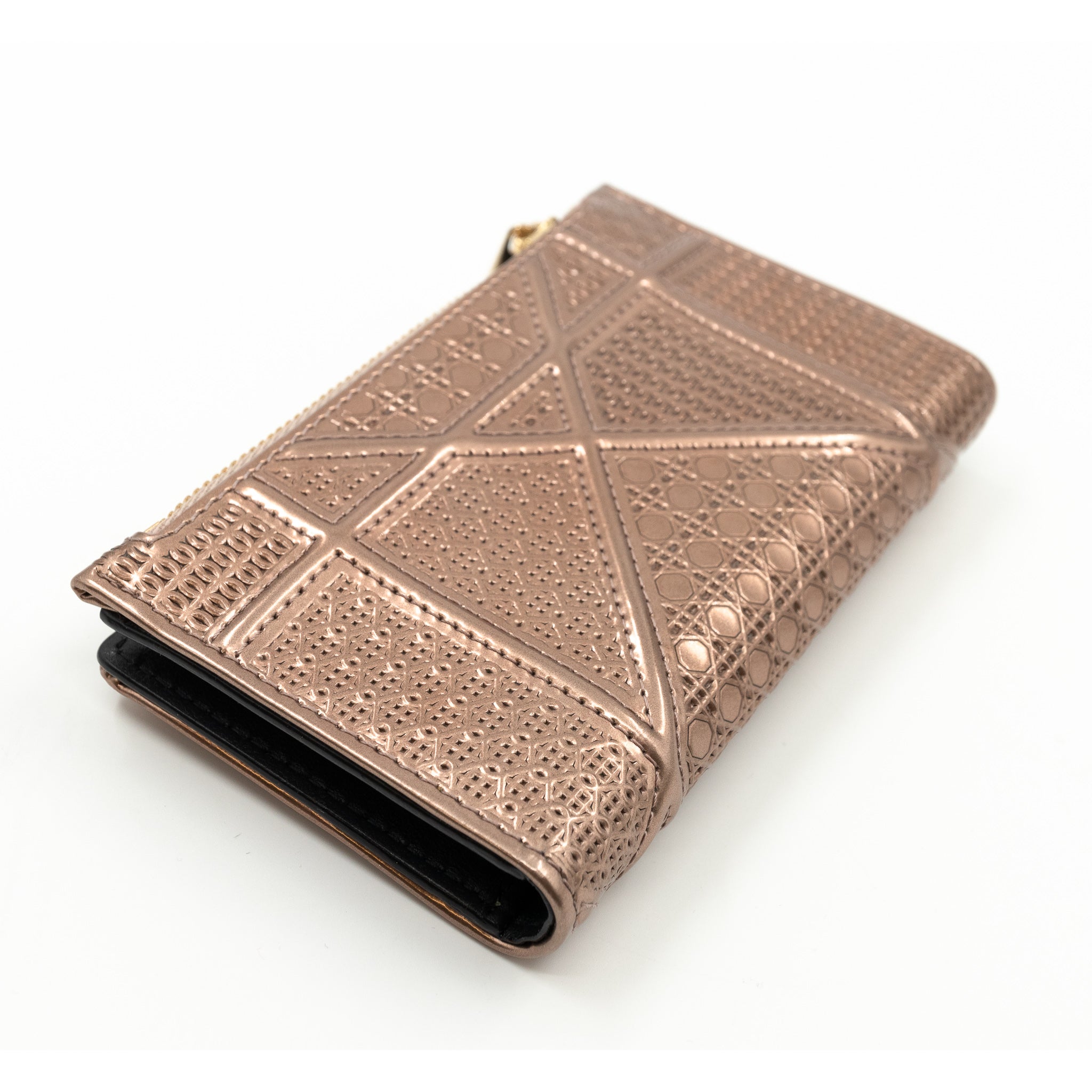 Diorama Compact Wallet Rose Gold Leather