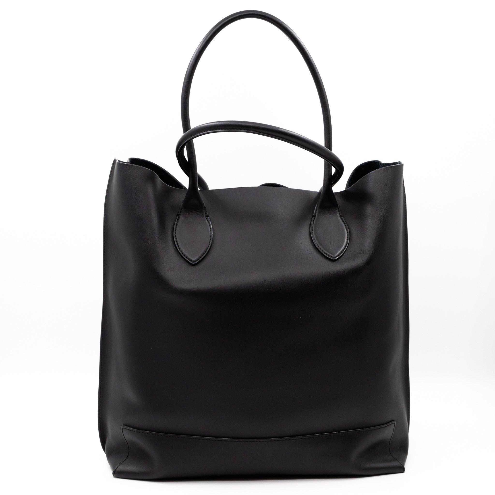 Blossom Tote Black Leather