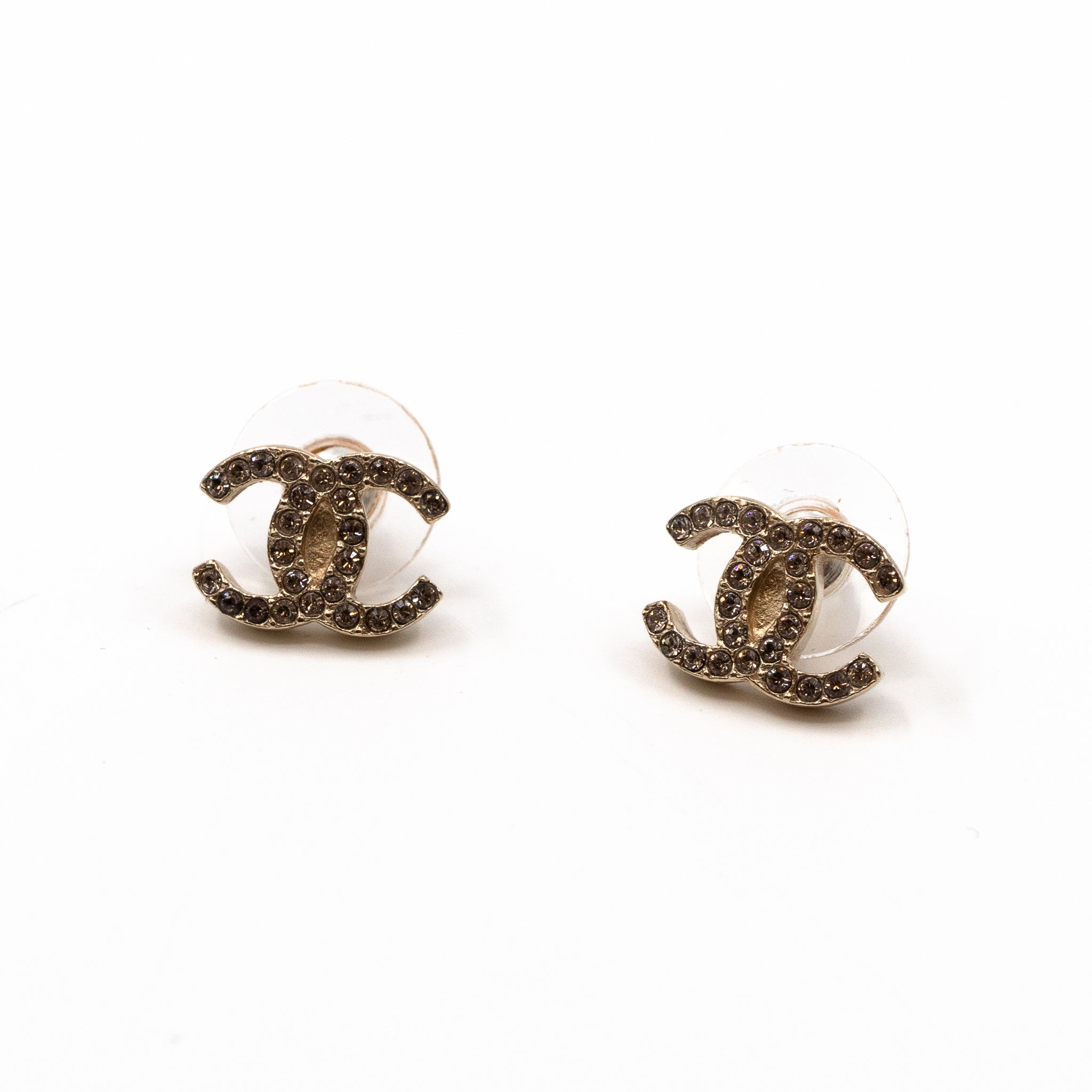 CC Crystal Earrings Light Gold