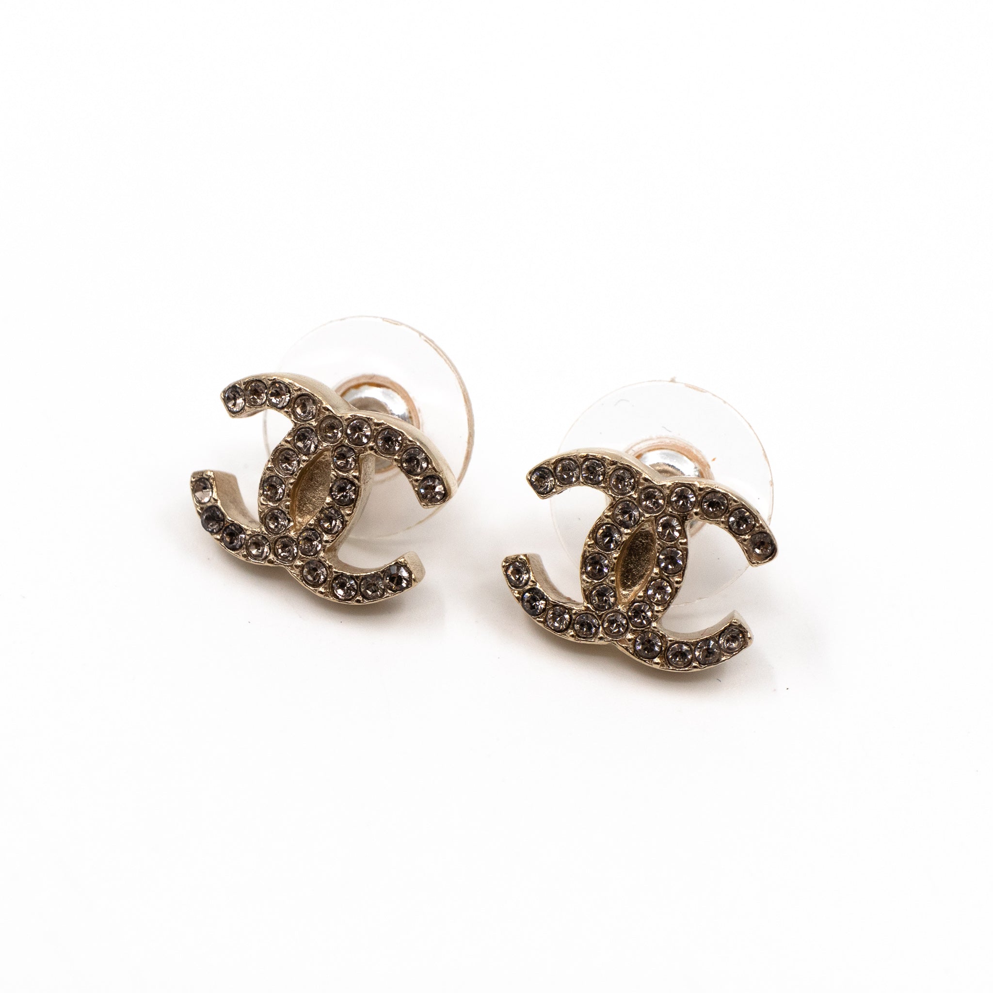 CC Crystal Earrings Light Gold