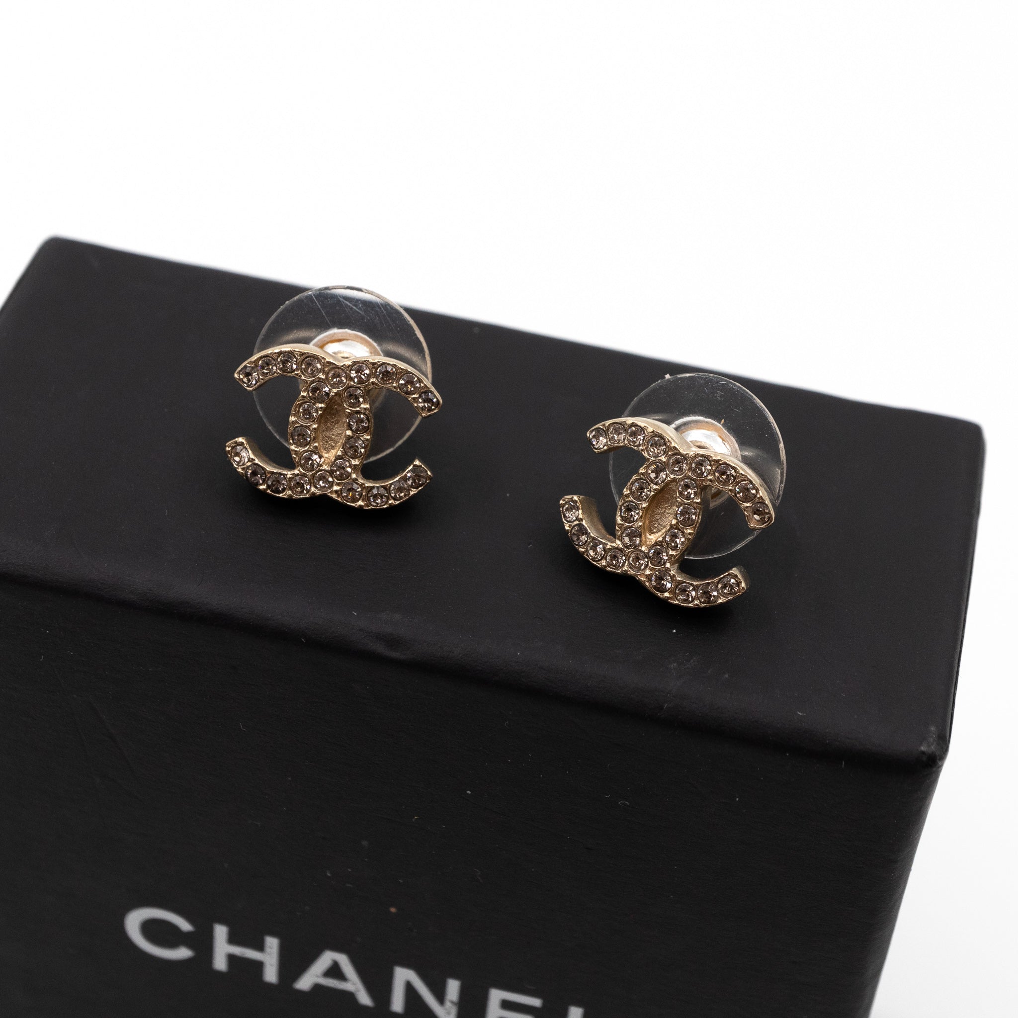 CC Crystal Earrings Light Gold