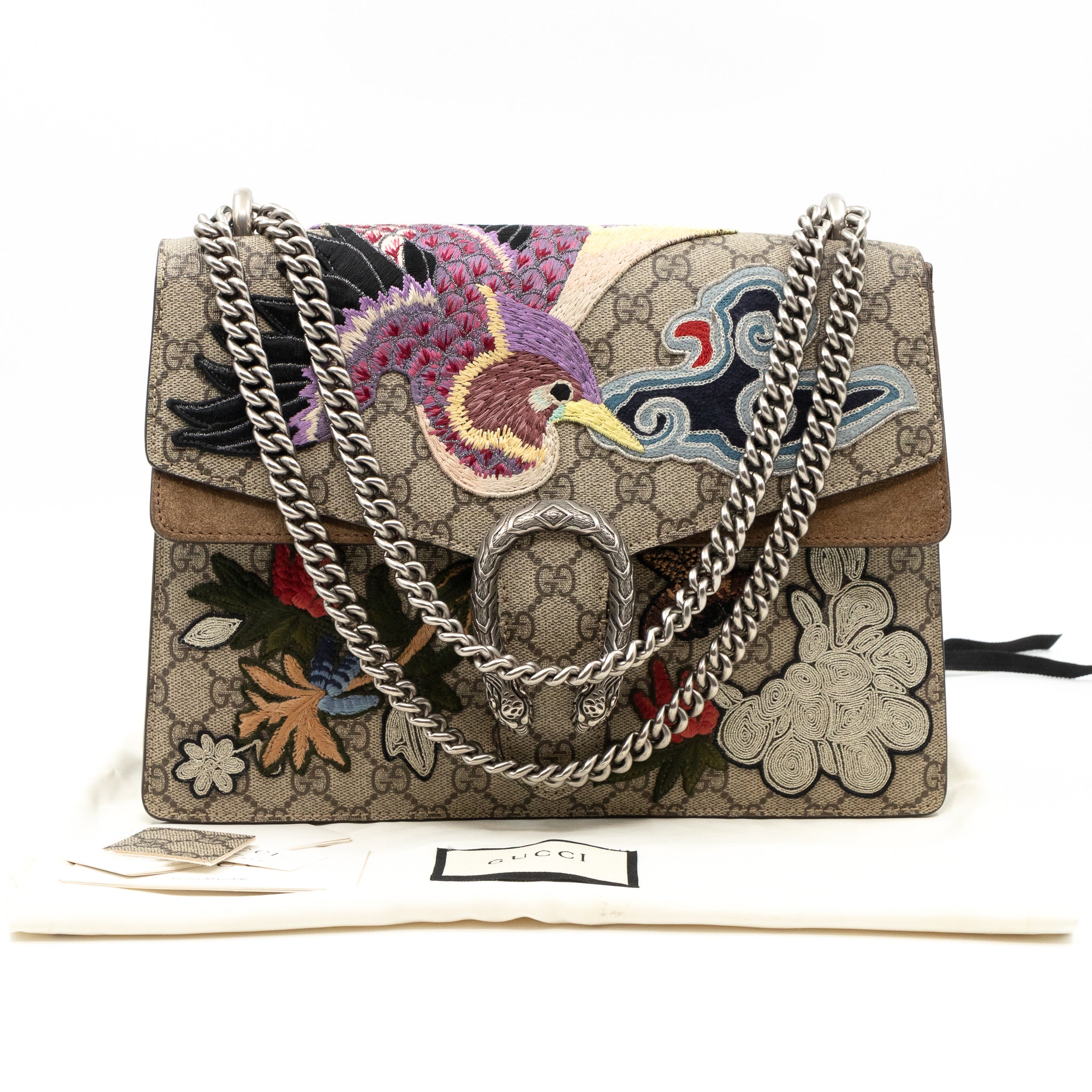 Dionysus Medium GG Supreme Phoenix Embroidered