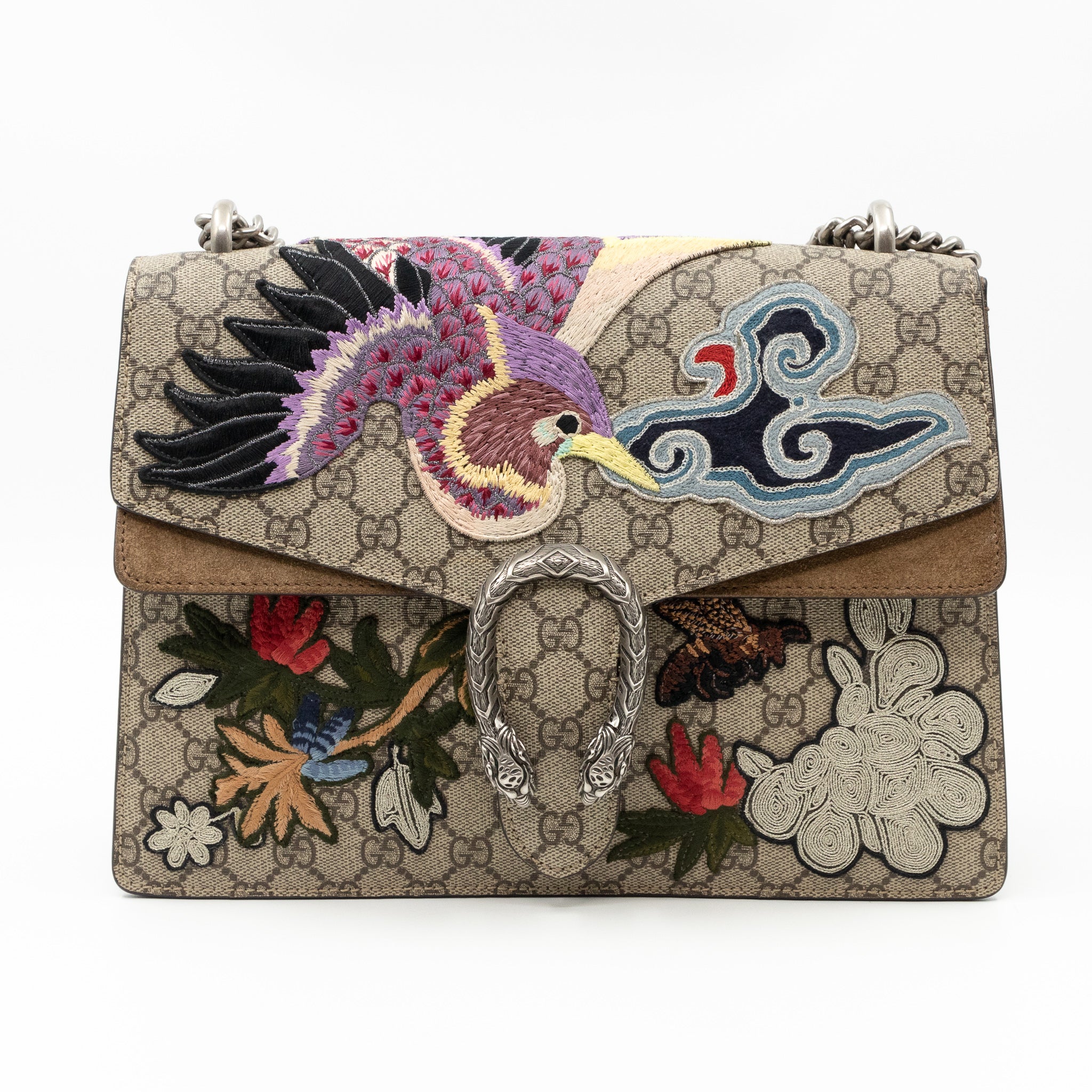 Dionysus Medium GG Supreme Phoenix Embroidered