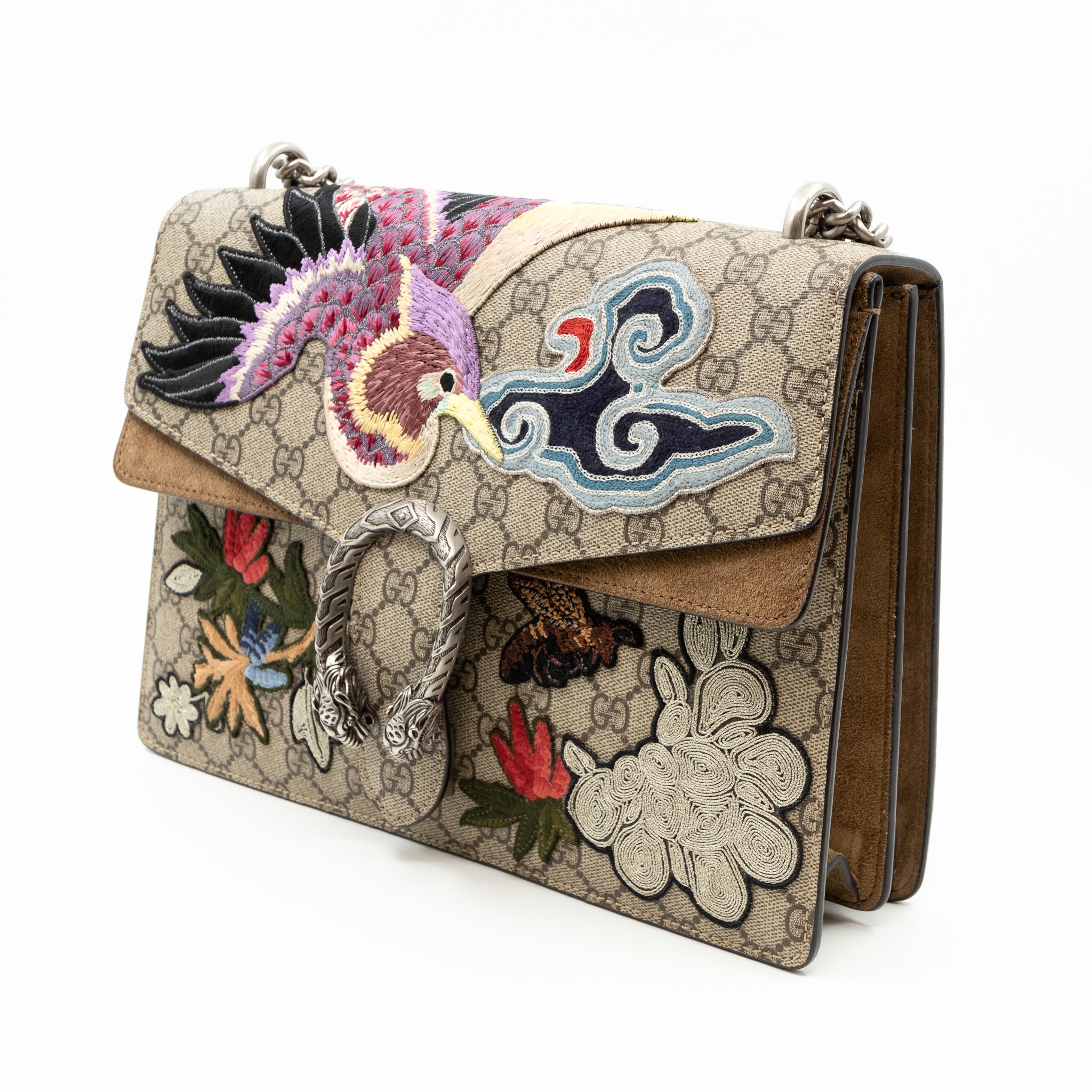 Dionysus Medium GG Supreme Phoenix Embroidered