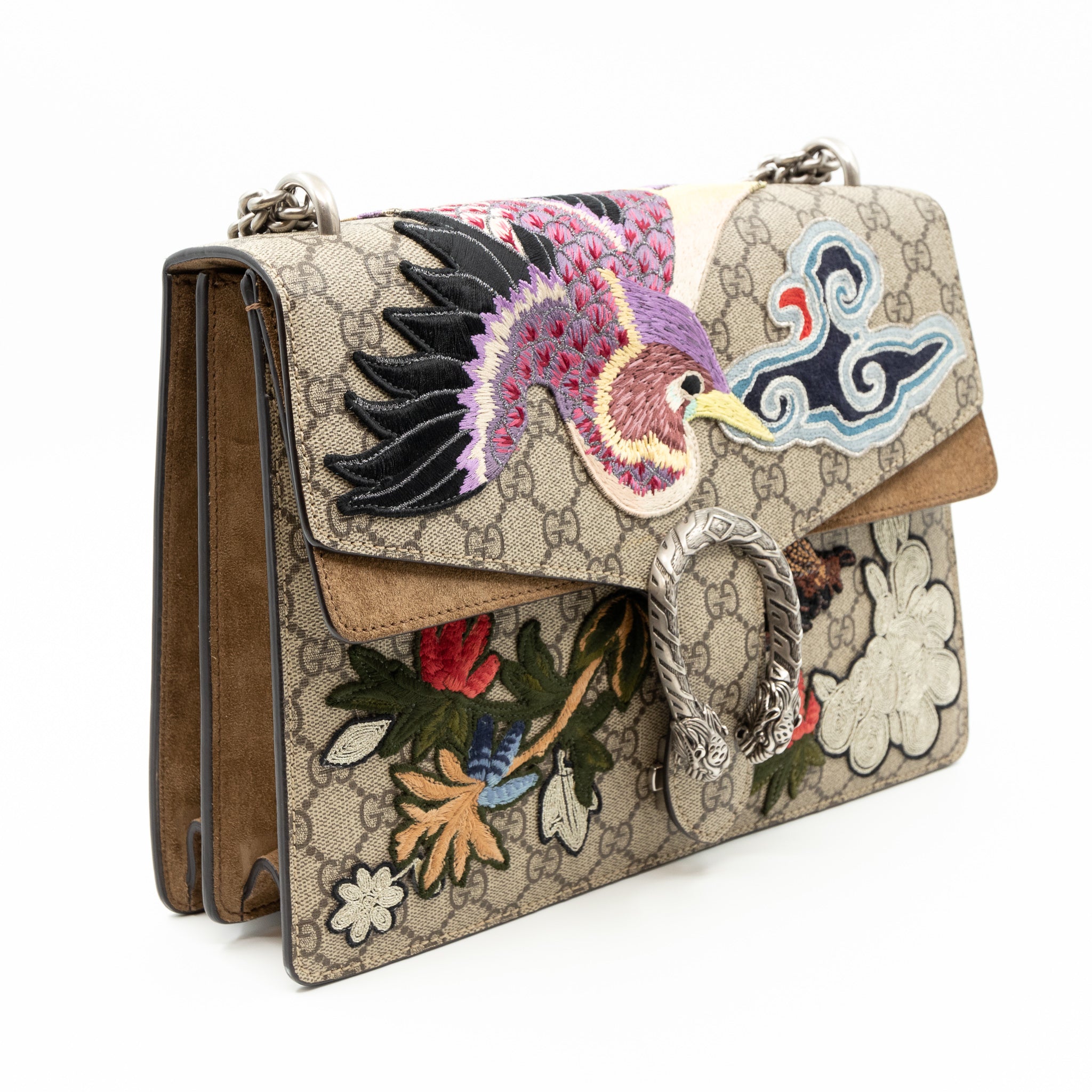 Dionysus Medium GG Supreme Phoenix Embroidered