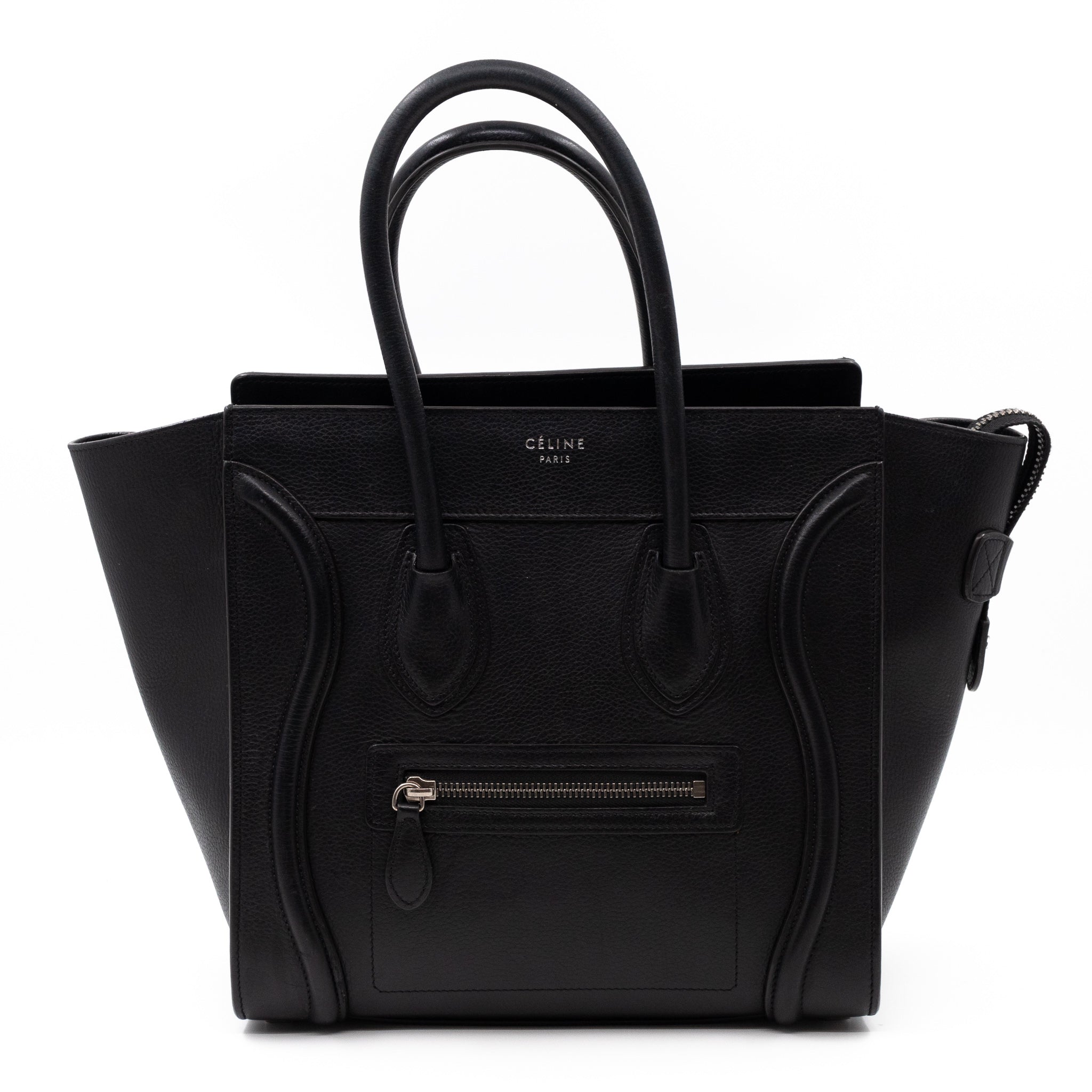 Micro Luggage Black Leather