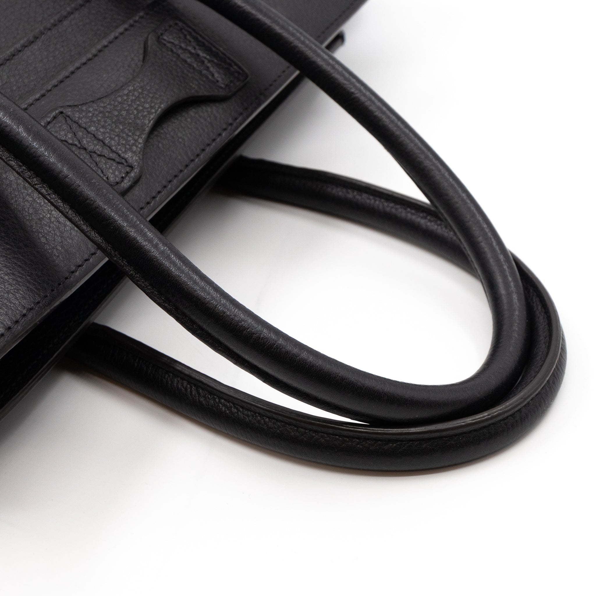 Micro Luggage Black Leather