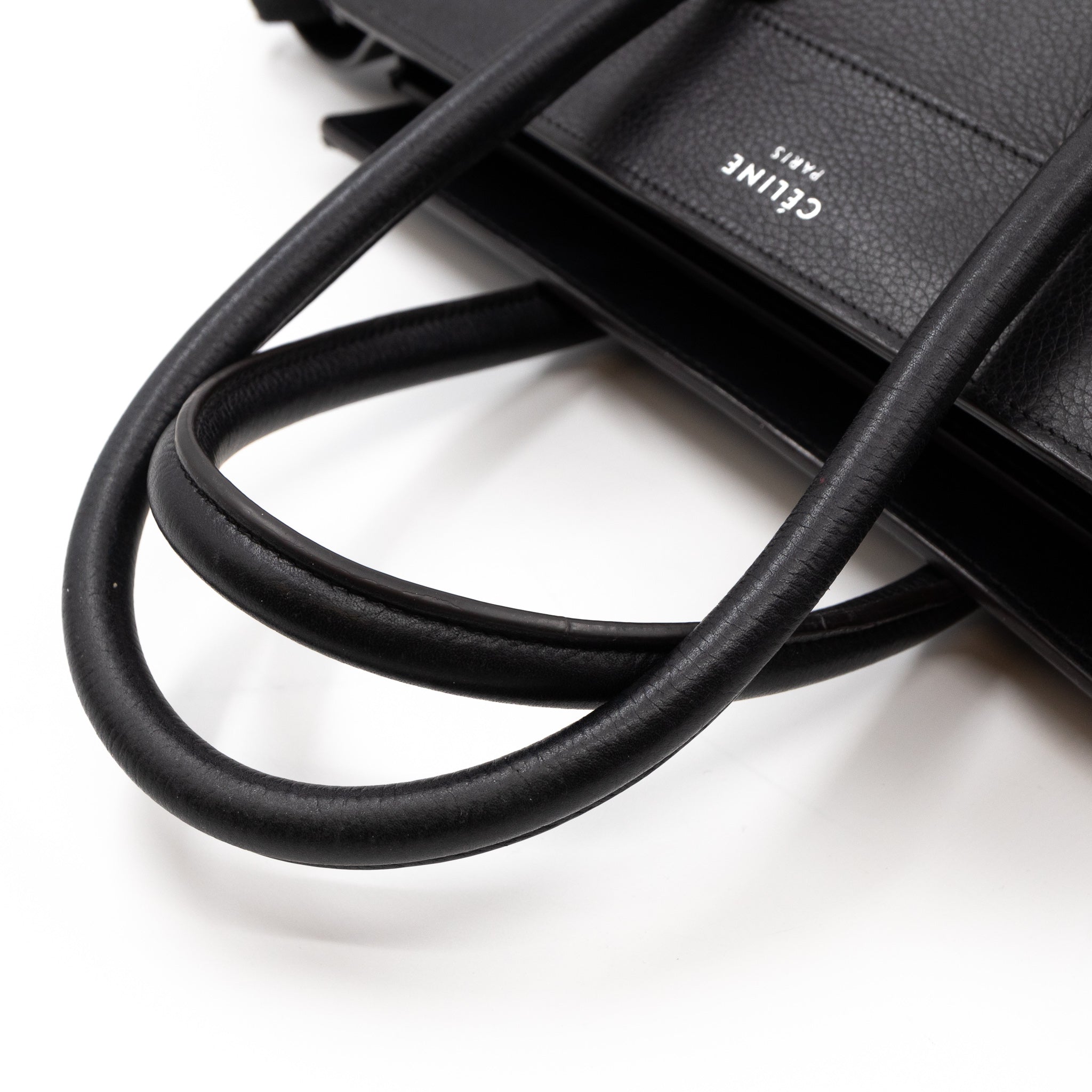 Micro Luggage Black Leather