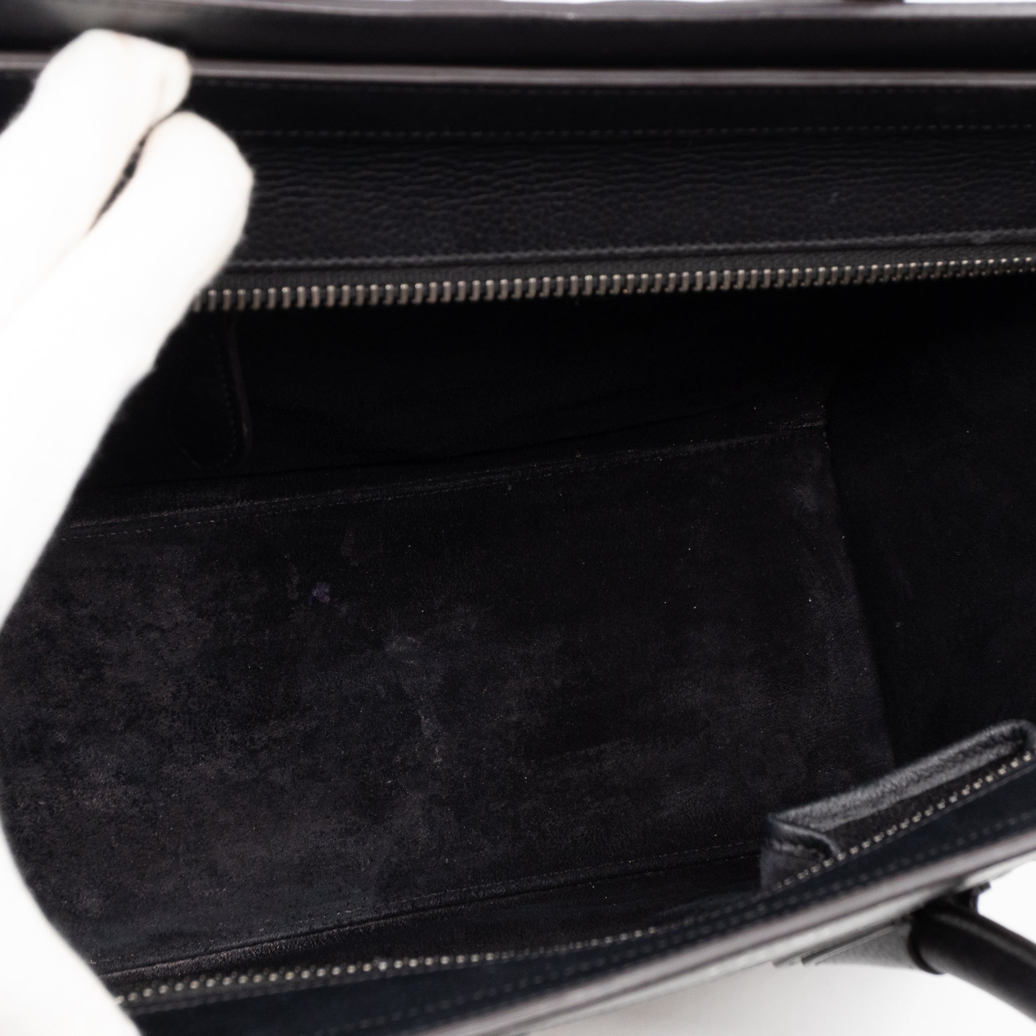 Micro Luggage Black Leather