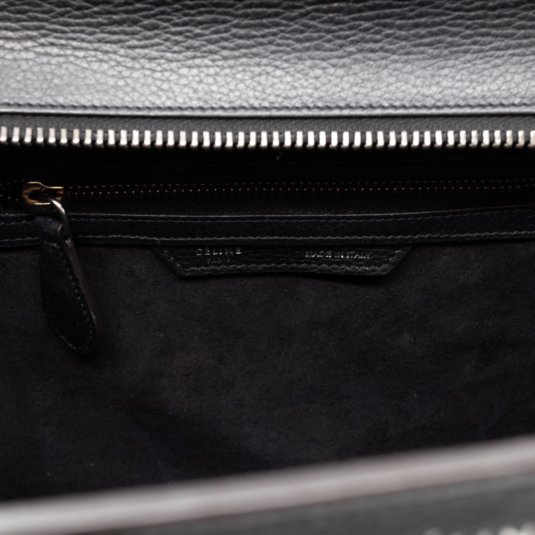 Micro Luggage Black Leather
