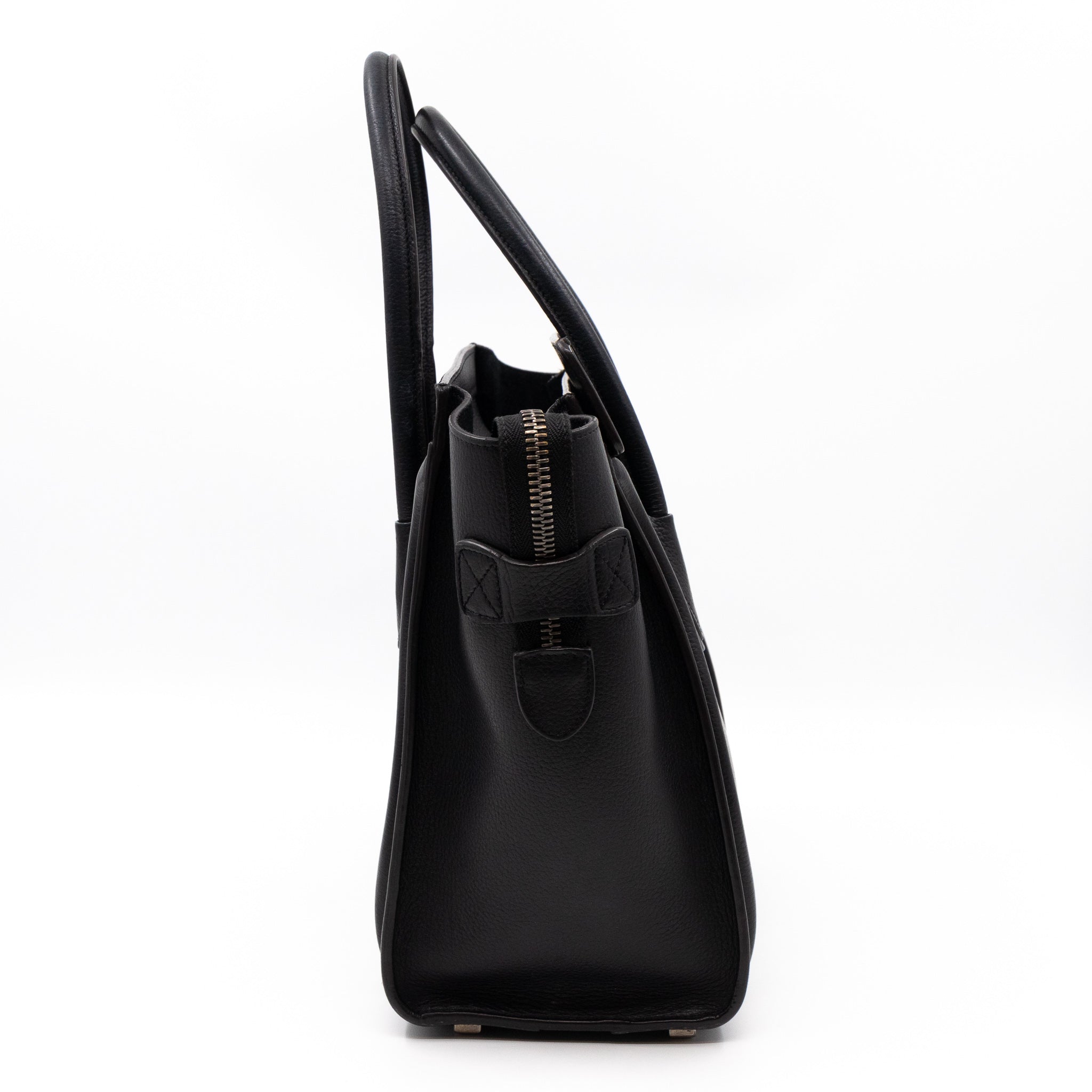 Micro Luggage Black Leather