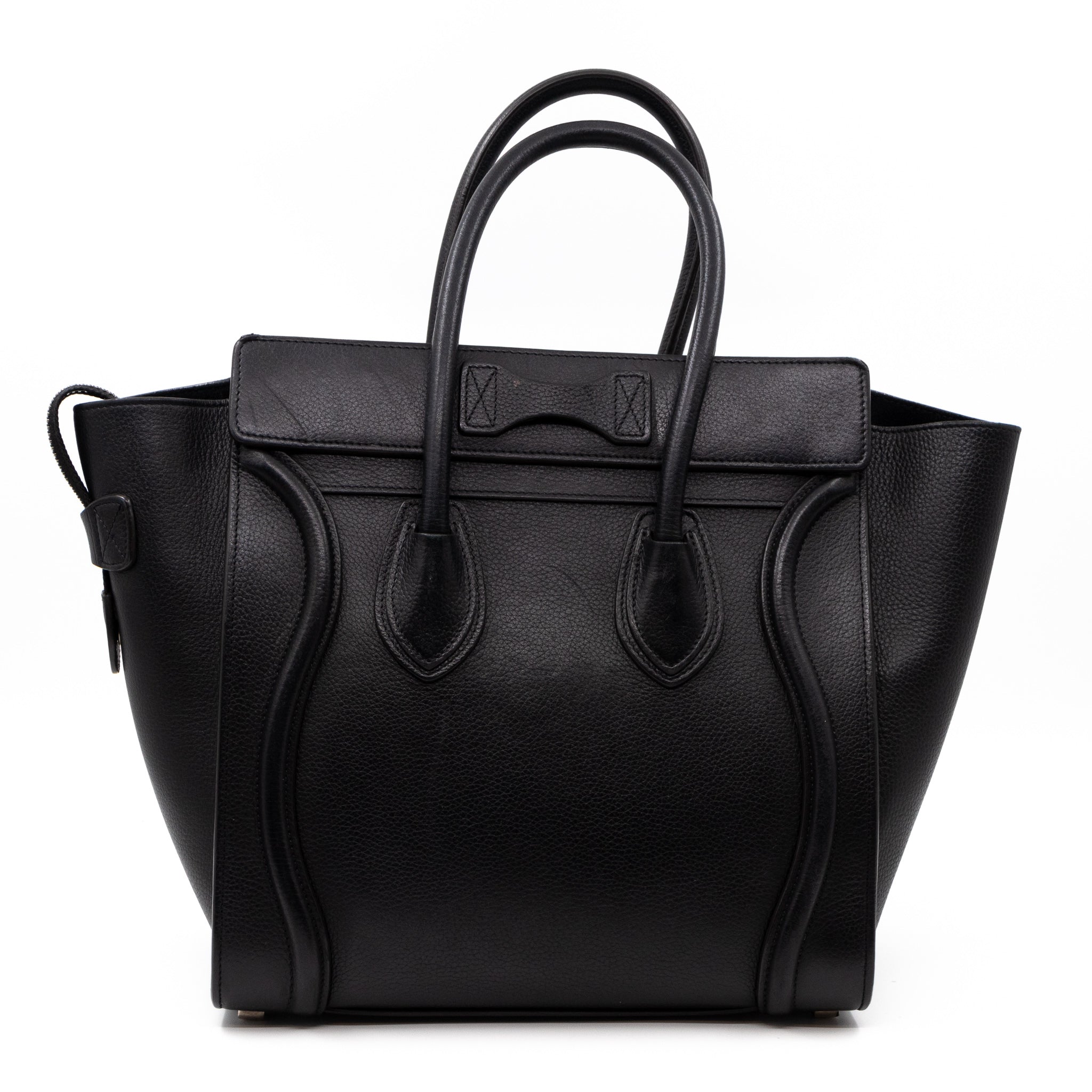 Micro Luggage Black Leather