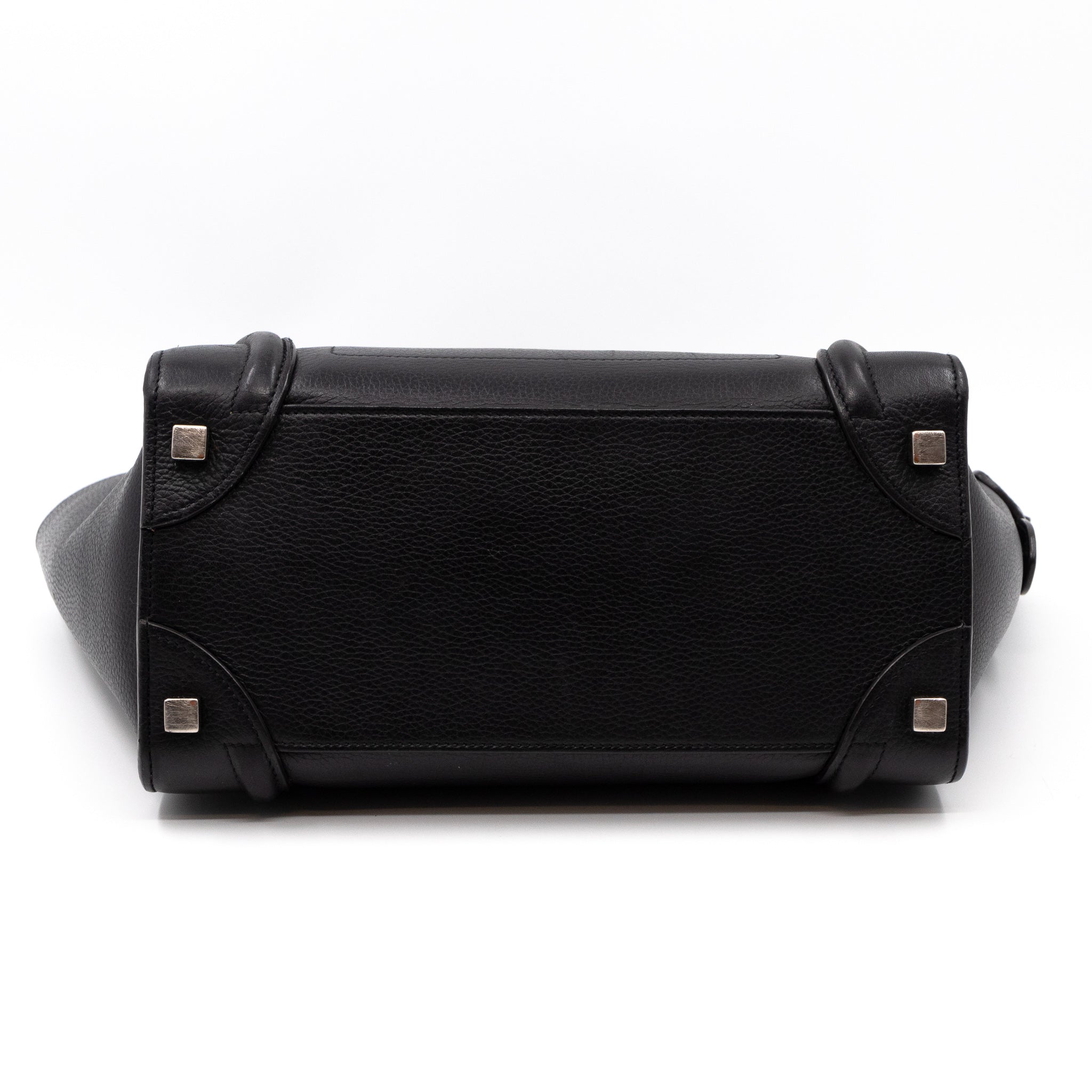Micro Luggage Black Leather
