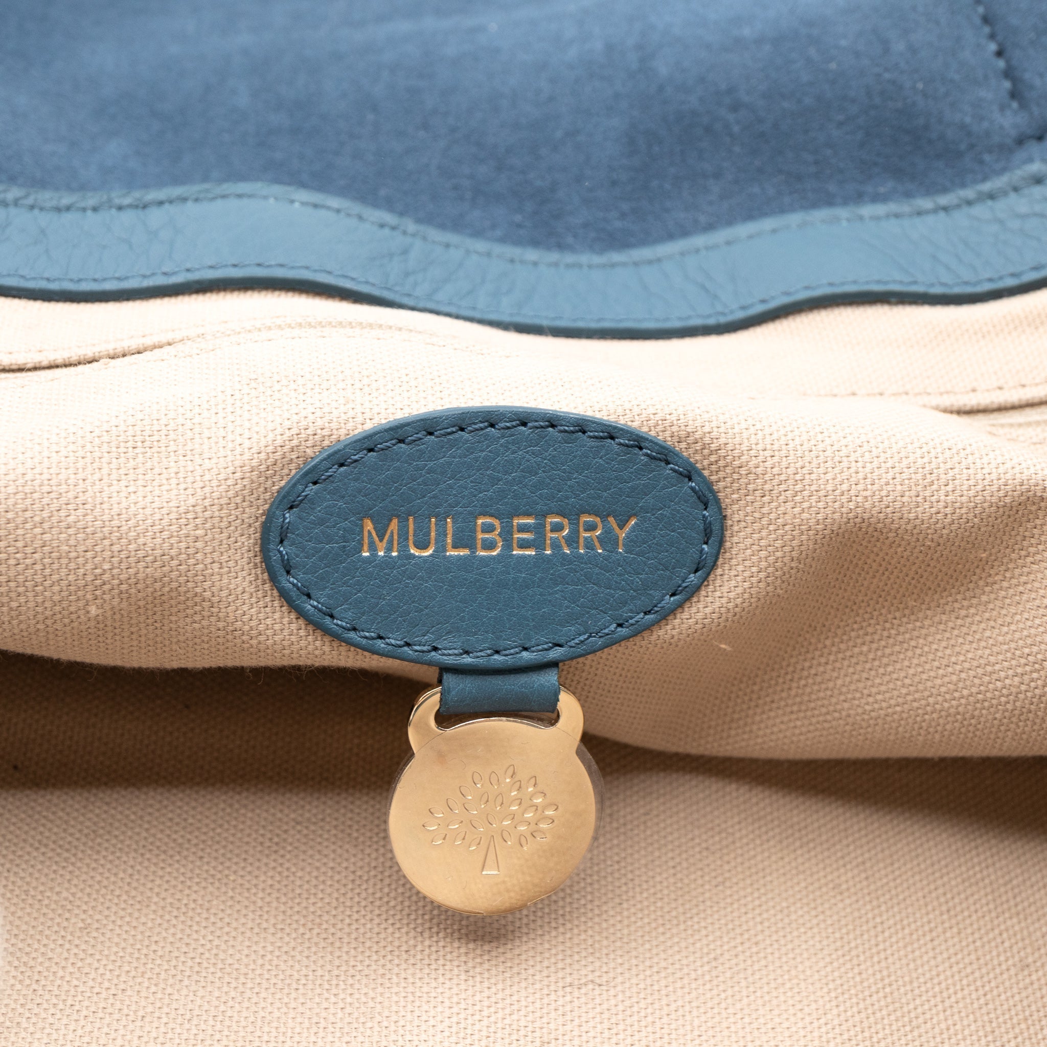 Alexa Studded Steel Blue Leather