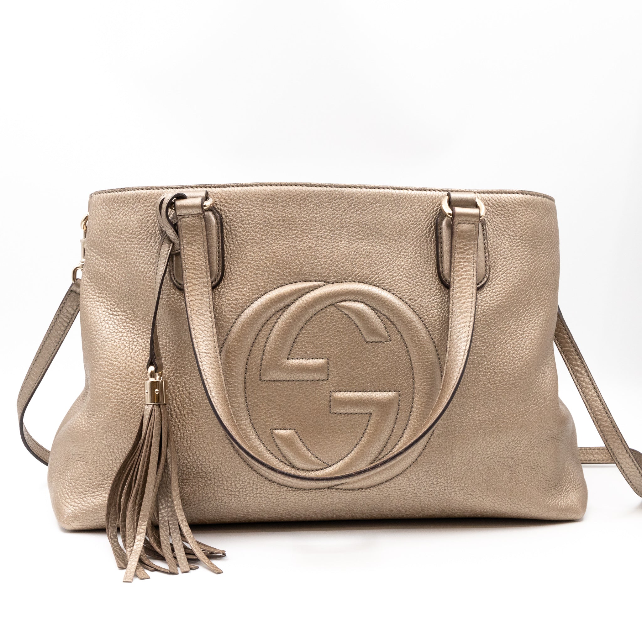 Soho Working Tote Champagne Leather