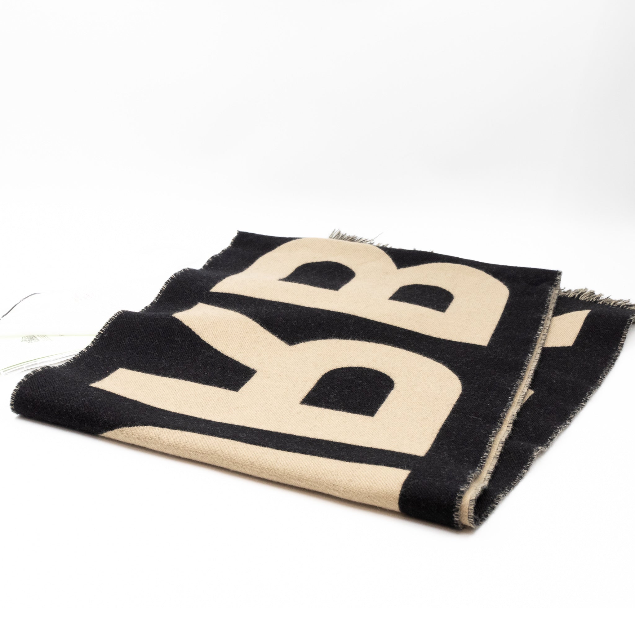 Burberry Logo Football Scarf Black Beige