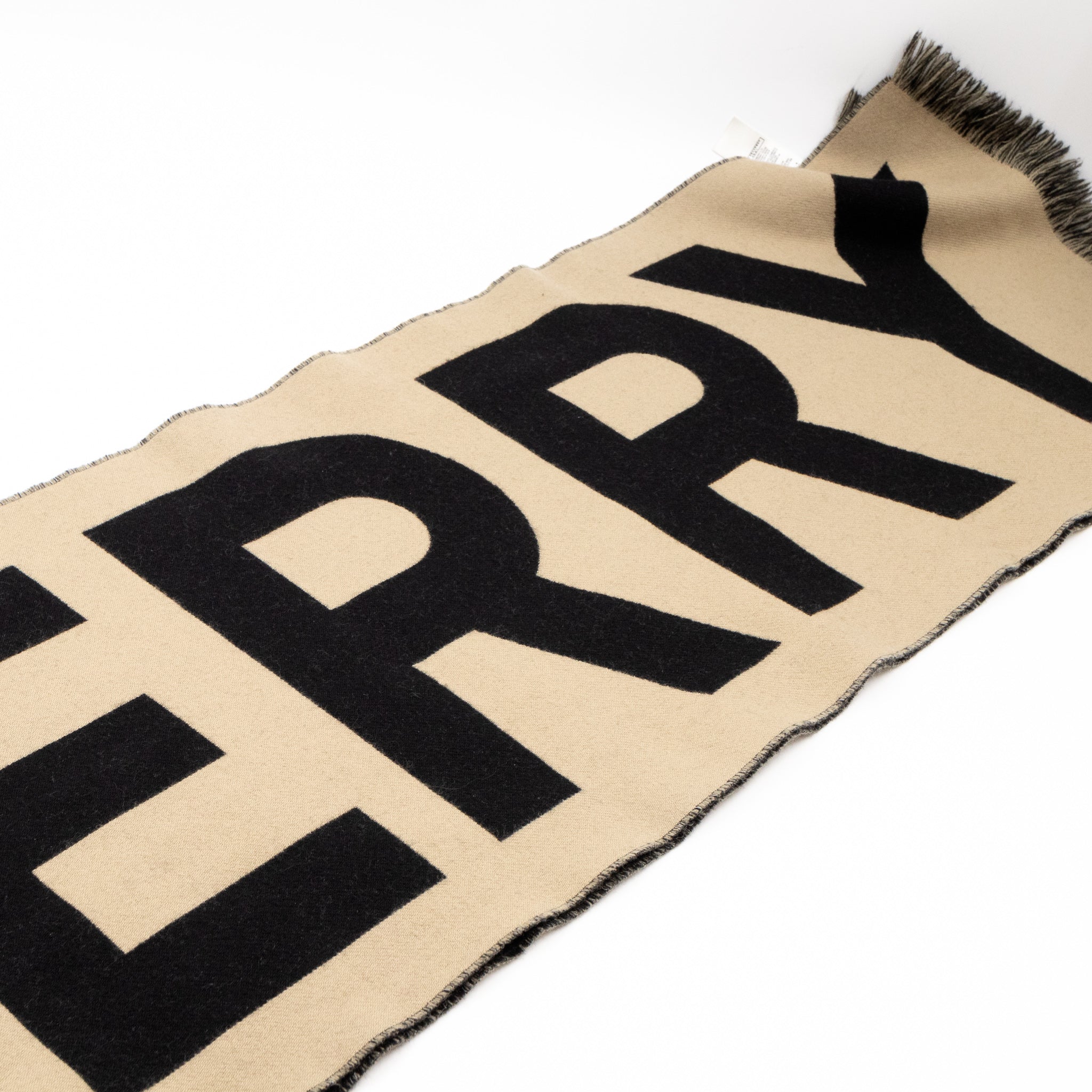 Burberry Logo Football Scarf Black Beige