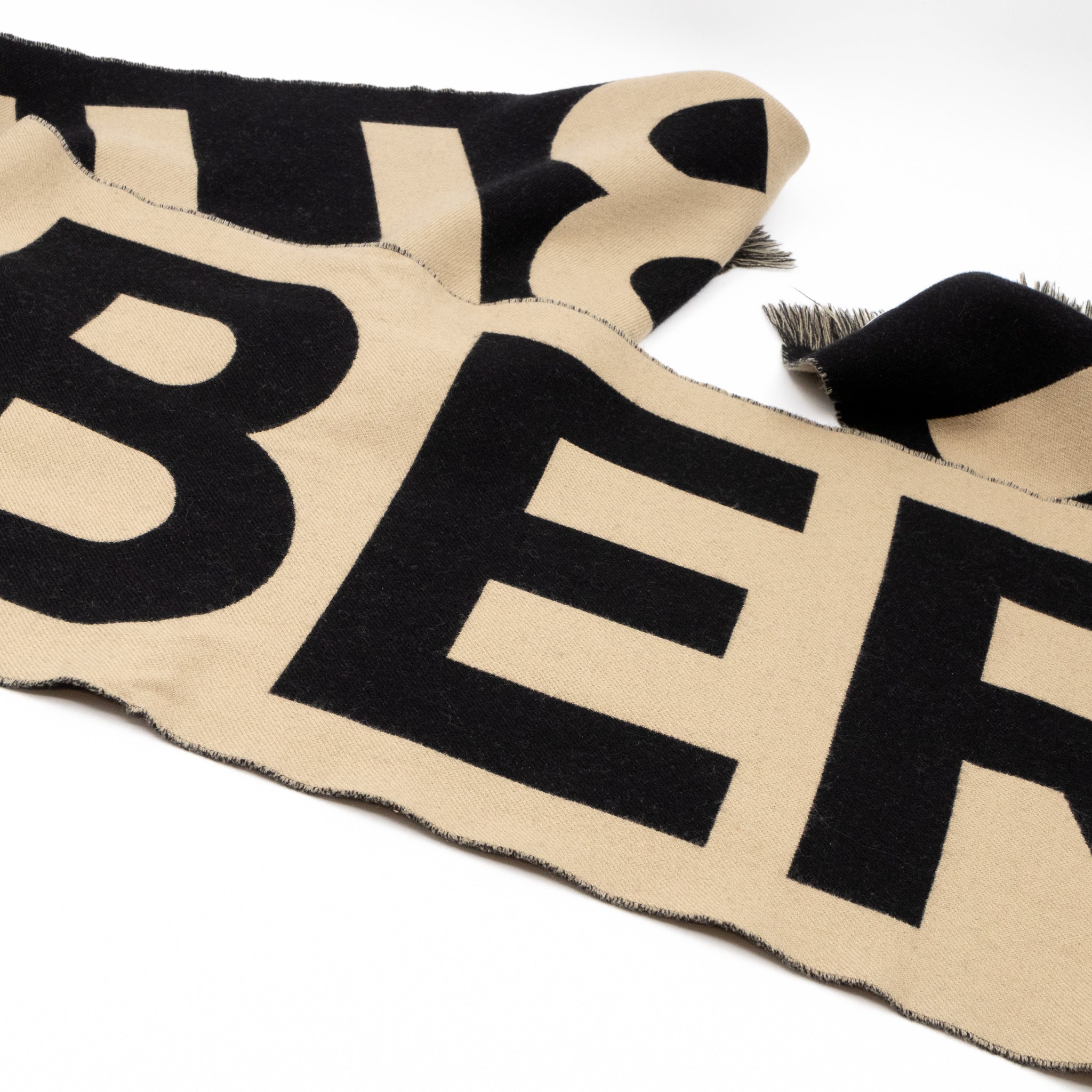 Burberry Logo Football Scarf Black Beige