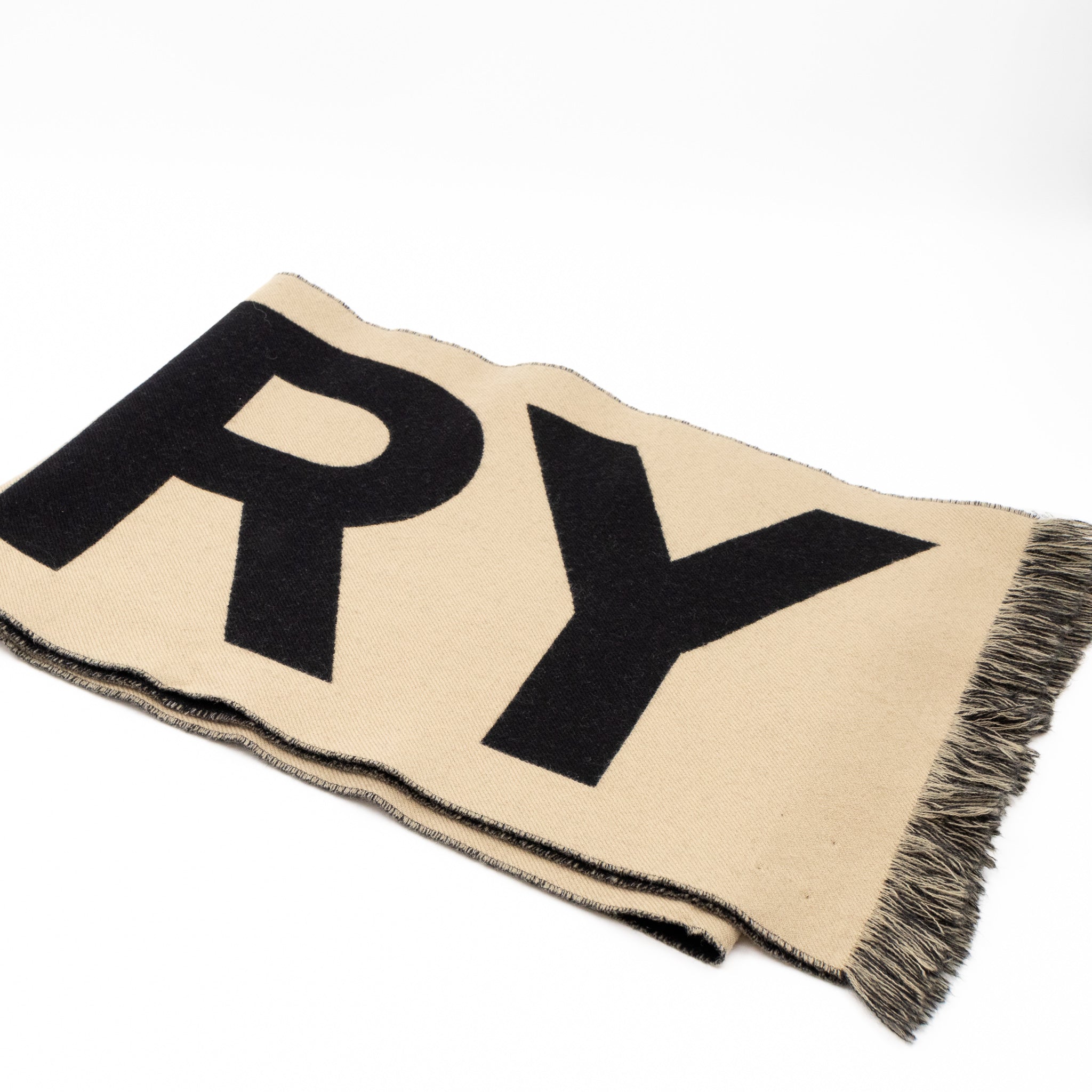 Burberry Logo Football Scarf Black Beige
