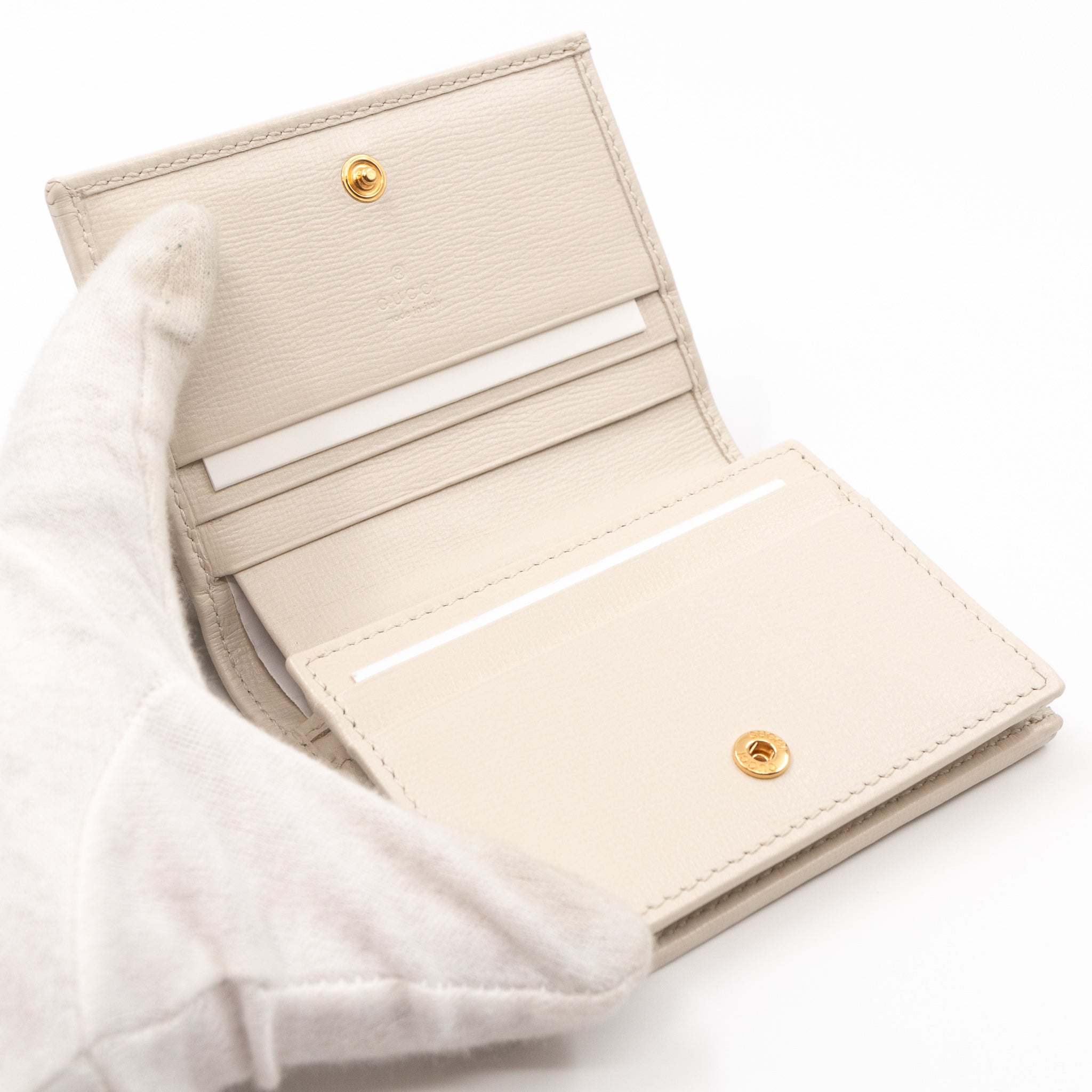 Horsebit 1955 Card Case GG Supreme White