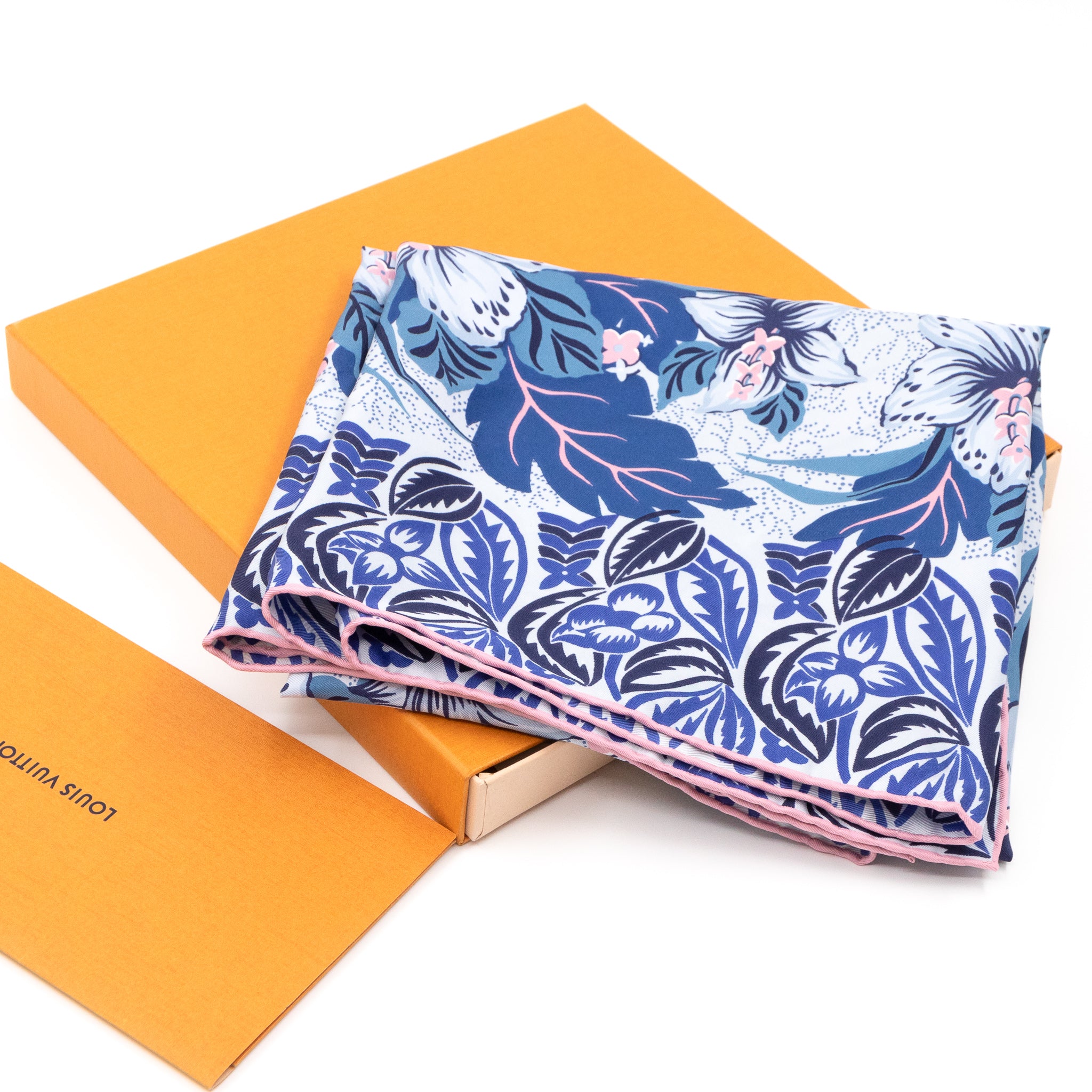 Monokinawa Silk Square Blue & Pink