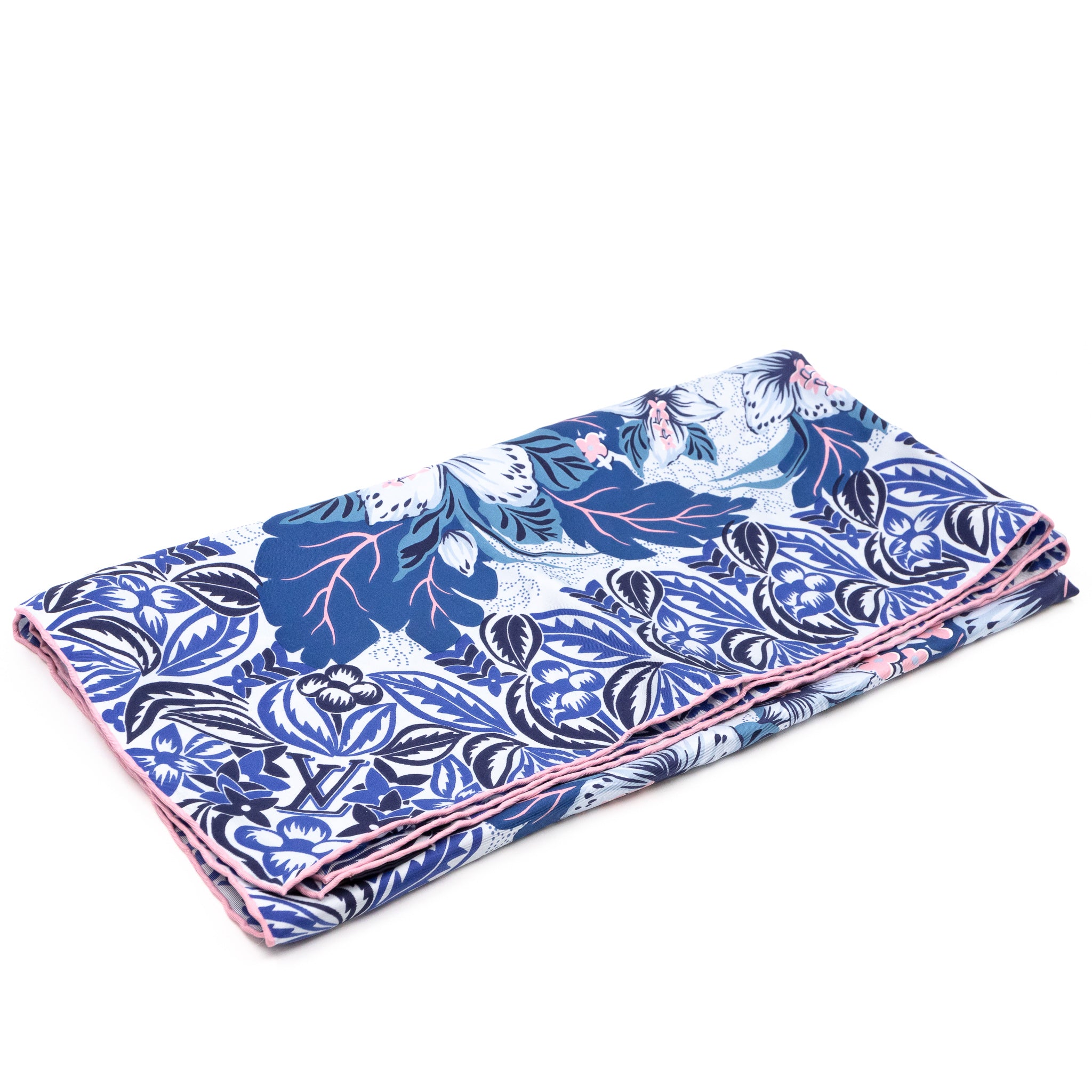 Monokinawa Silk Square Blue & Pink