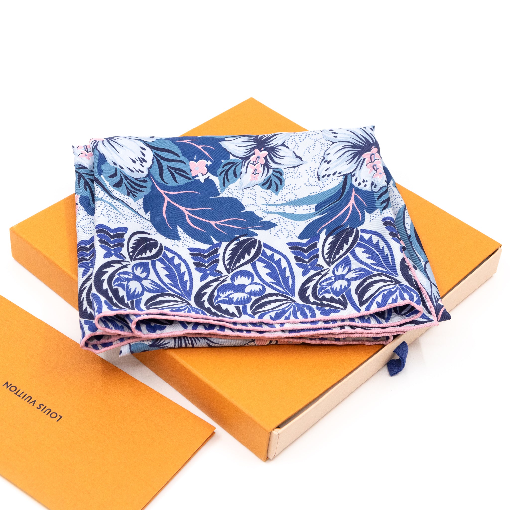 Monokinawa Silk Square Blue & Pink